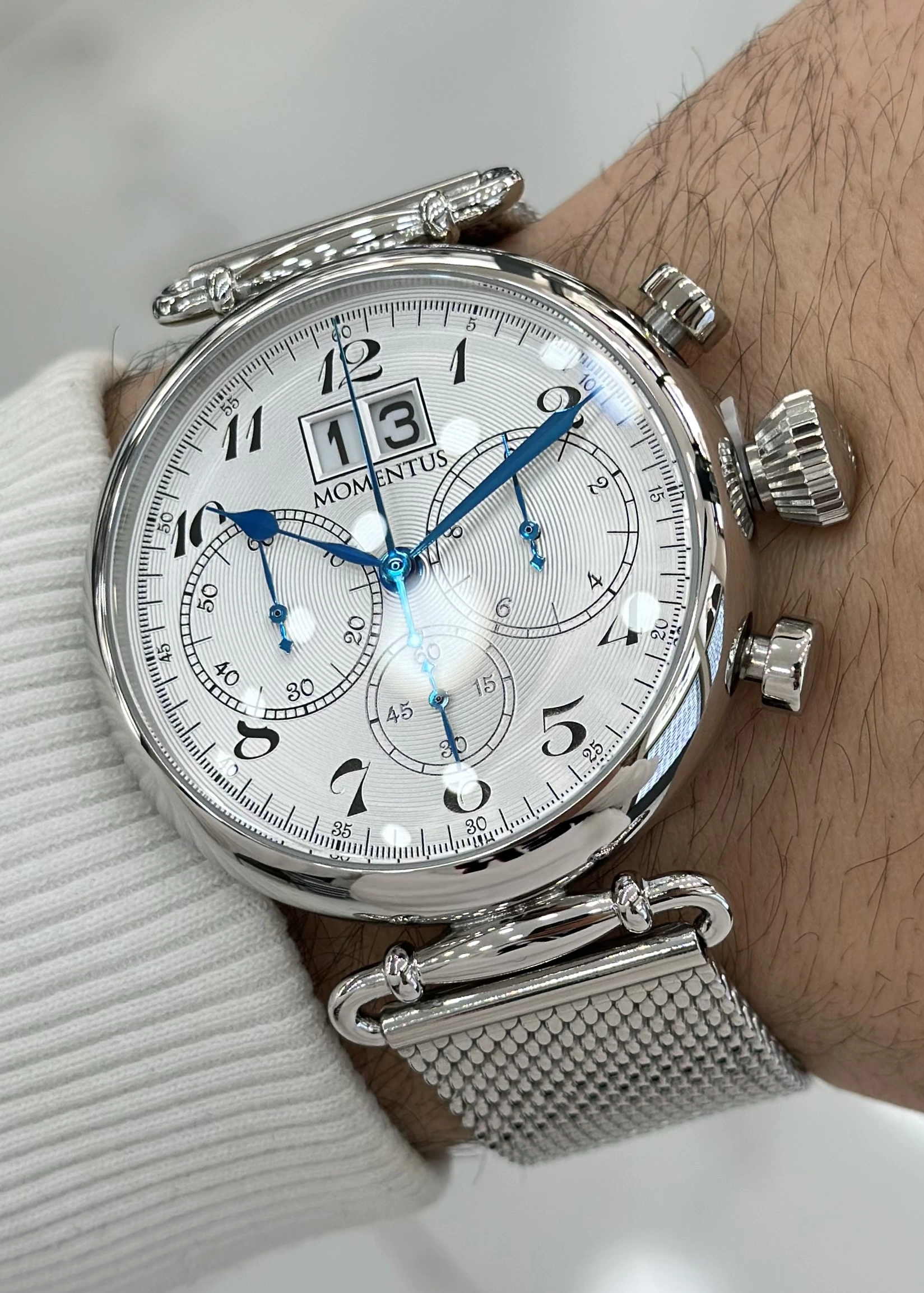 Momentus Orijinal Hasır Kordon 5ATM Su Geçirmezlik Erkek Kol Saati ILKTM250S-02SS