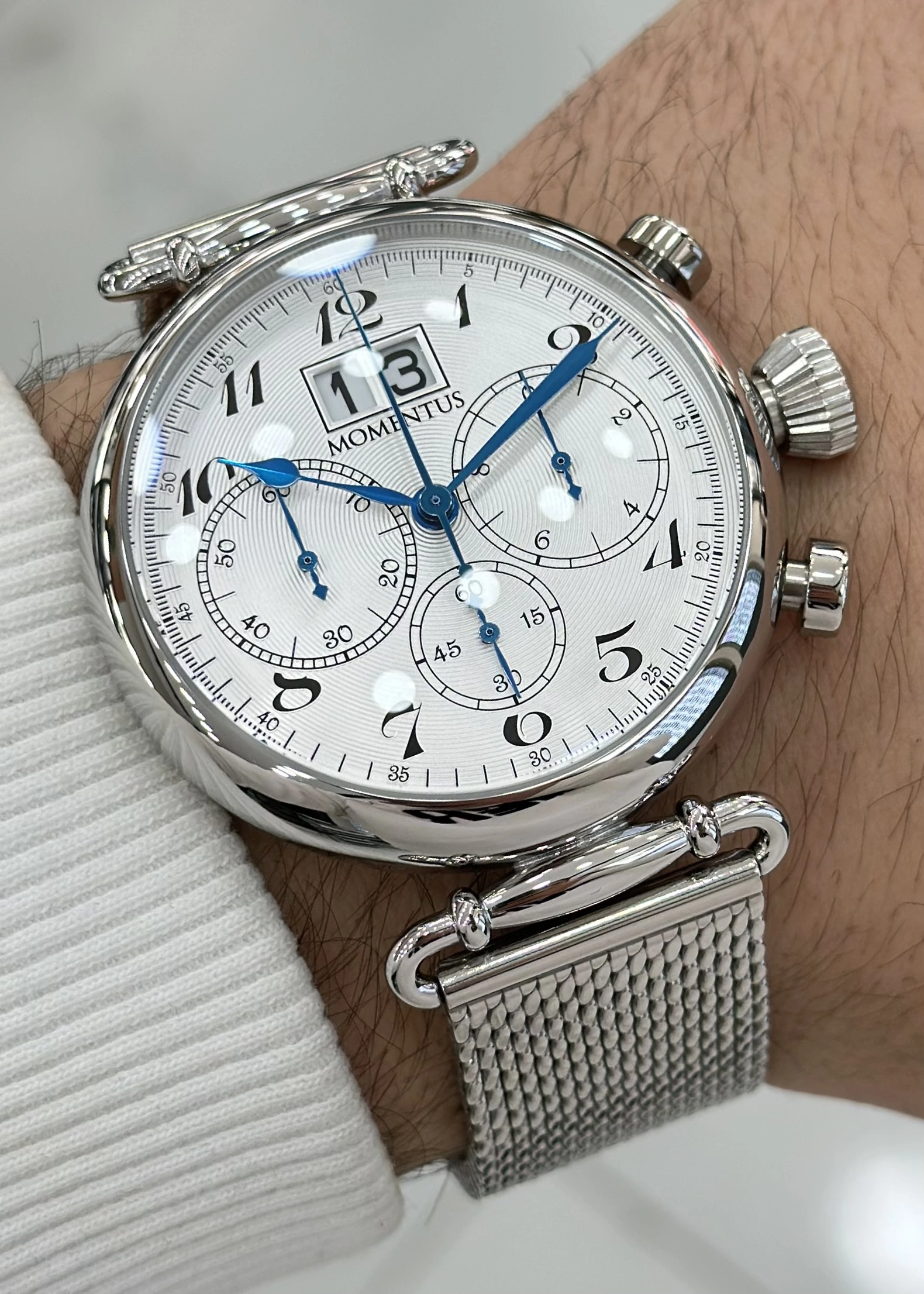 Momentus Orijinal Hasır Kordon 5ATM Su Geçirmezlik Erkek Kol Saati ILKTM250S-02SS