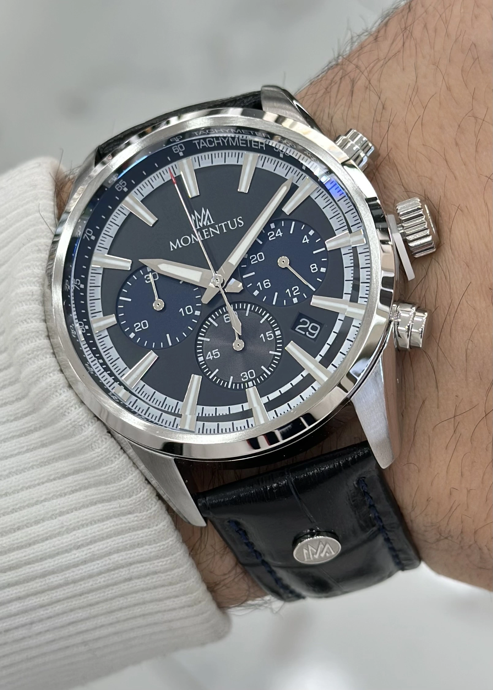 Momentus Orijinal Siyah Deri Kordon 10ATM Su Geçirmezlik Erkek Kol Saati ILKCC306S-05BS