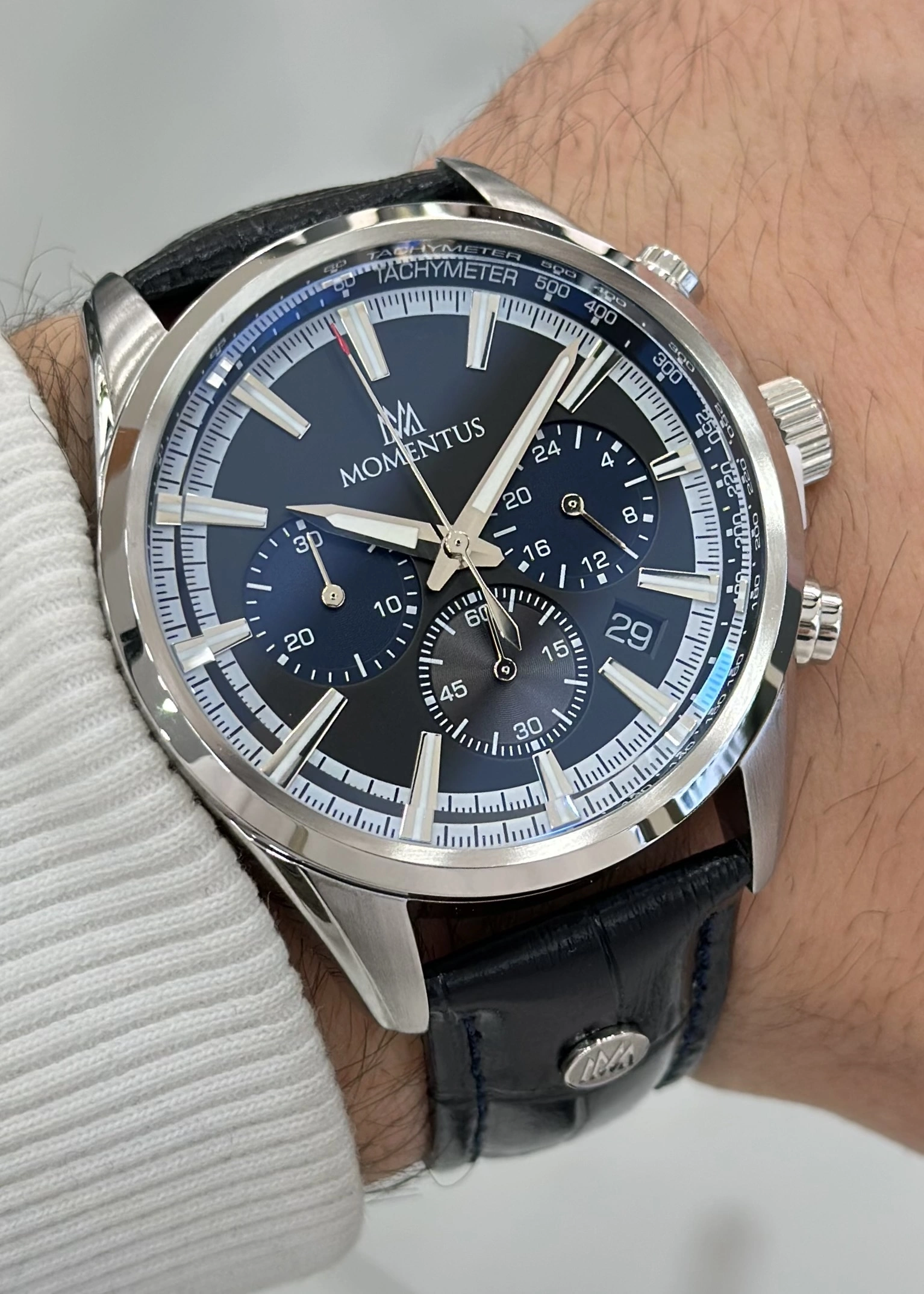 Momentus Orijinal Siyah Deri Kordon 10ATM Su Geçirmezlik Erkek Kol Saati ILKCC306S-05BS