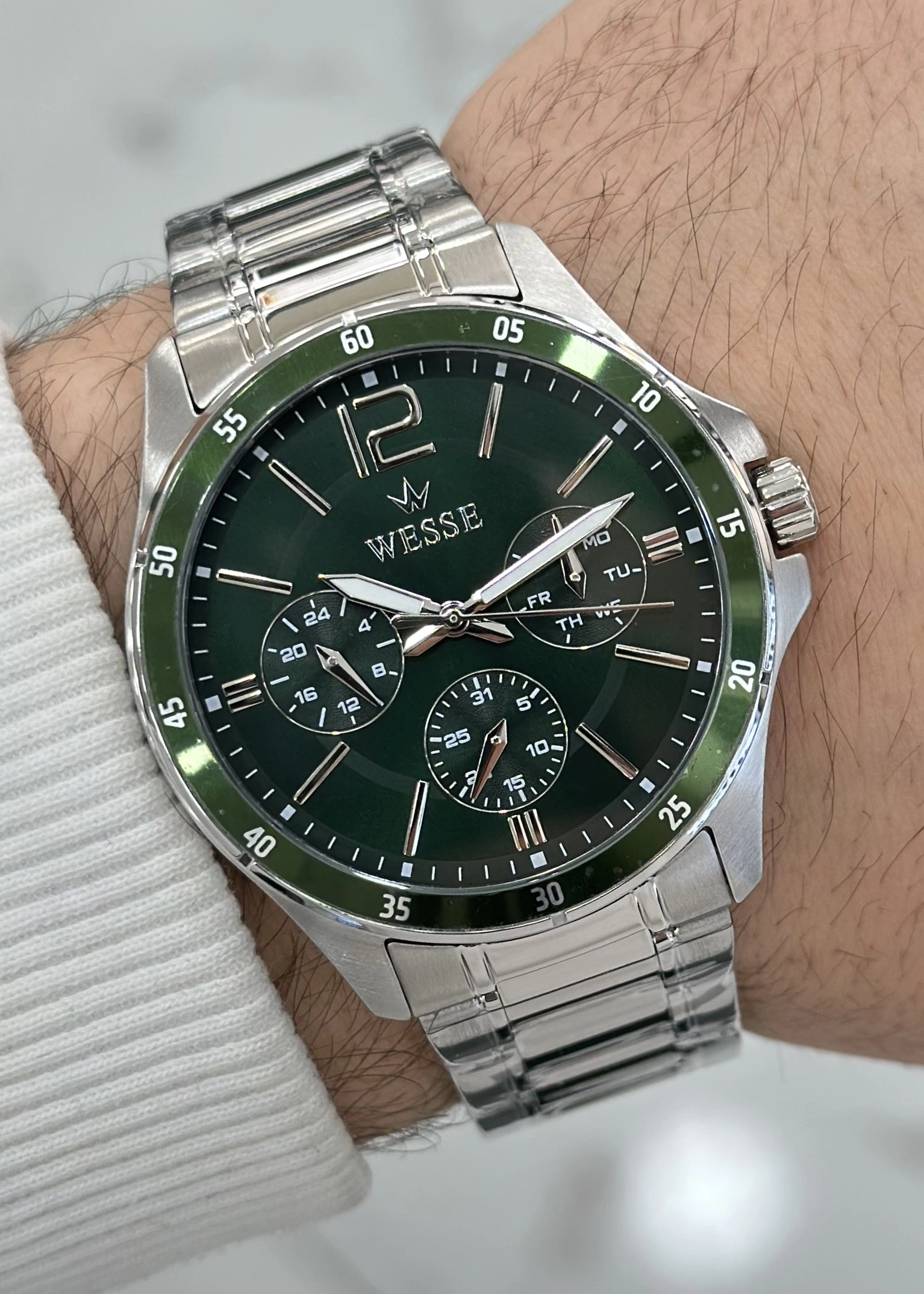 Wesse Orijinal 2 Yıl Garantili Yeşil Kadran Su Geçirmez Fonksiyonlu Erkek Kol Saati ILK.2088.03