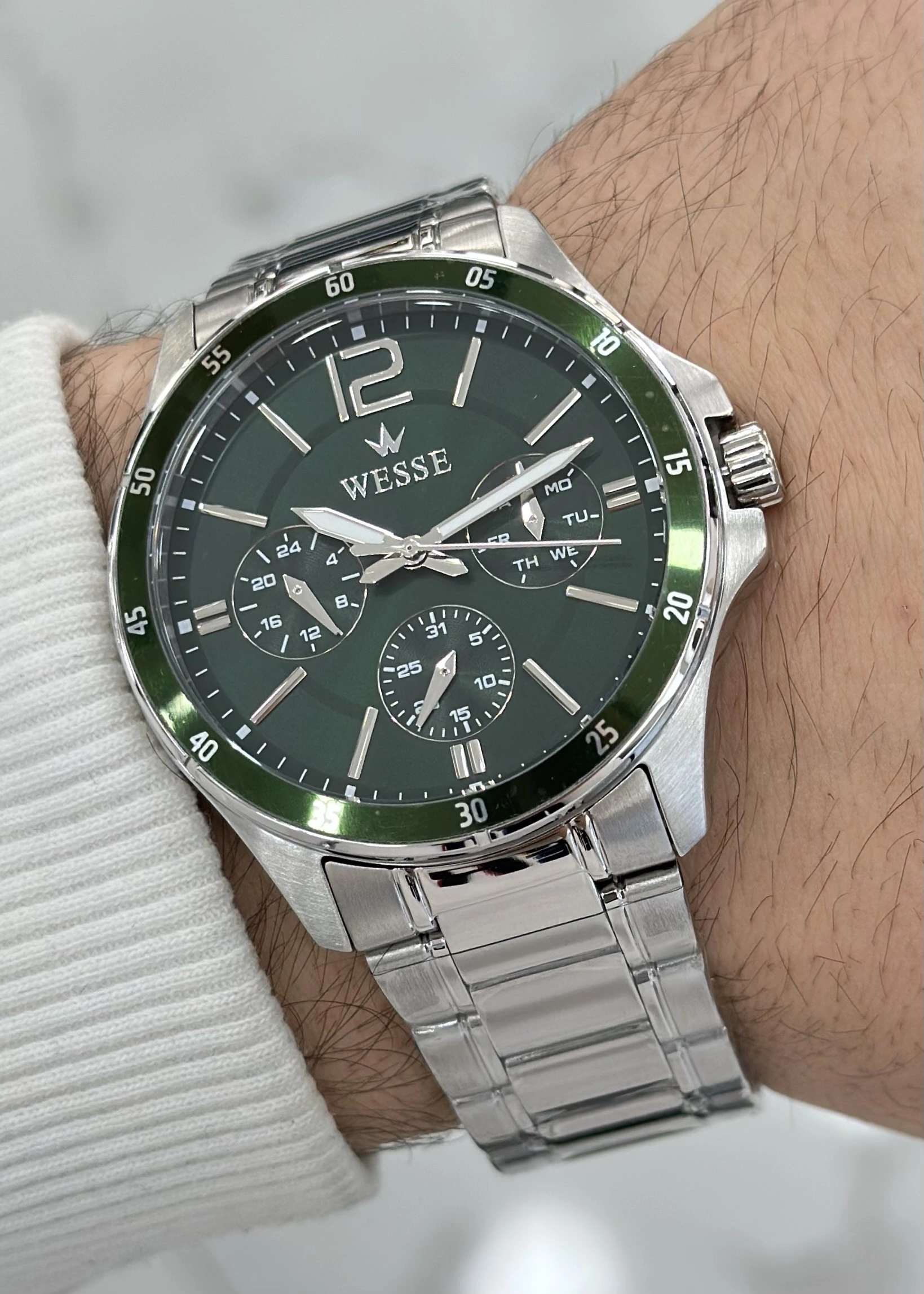 Wesse Orijinal 2 Yıl Garantili Yeşil Kadran Su Geçirmez Fonksiyonlu Erkek Kol Saati ILK.2088.03