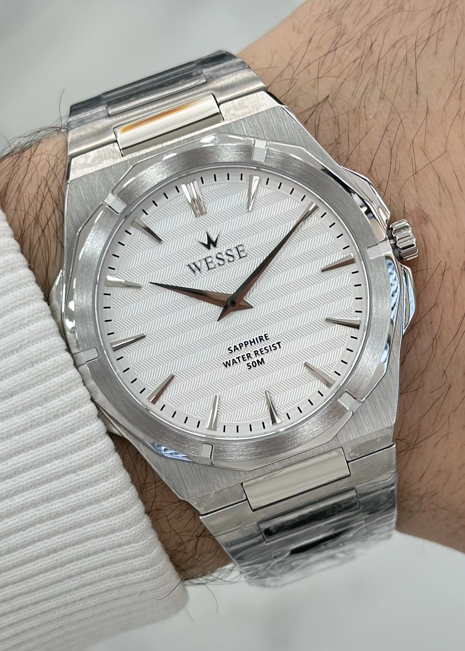 Wesse Orijinal 2 Yıl Garantili 5ATM Su Geçirmez Çelik Kordon Çelik Kasa Erkek Kol Saati