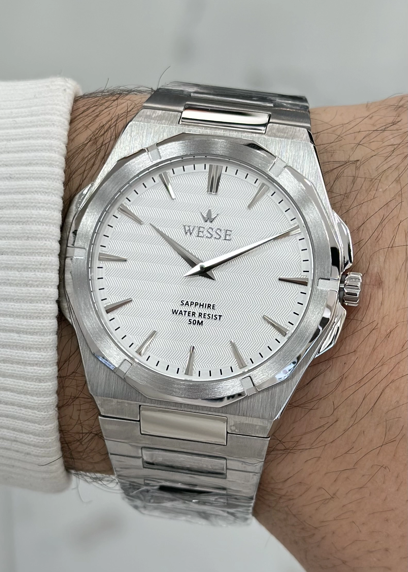 Wesse Orijinal 2 Yıl Garantili 5ATM Su Geçirmez Çelik Kordon Çelik Kasa Erkek Kol Saati