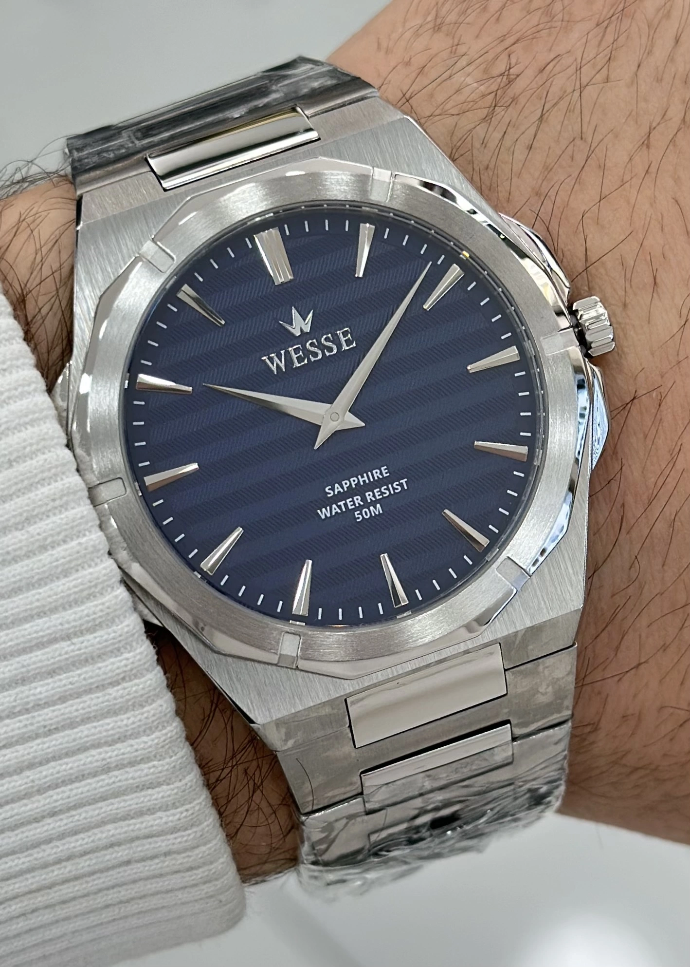 Wesse Orijinal 2 Yıl Garantili 5ATM Su Geçirmez Çelik Kordon Çelik Kasa Erkek Kol Saati