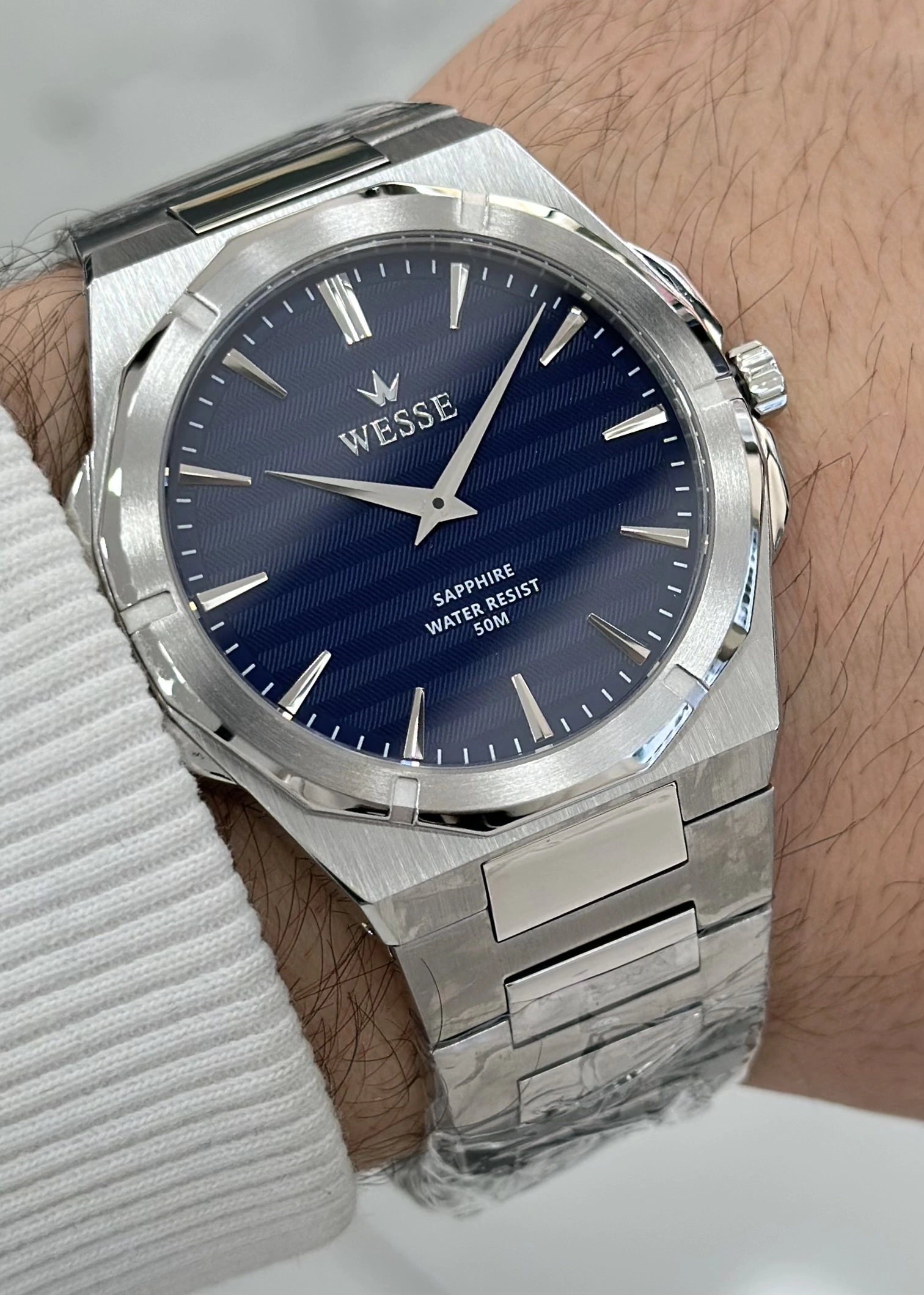 Wesse Orijinal 2 Yıl Garantili 5ATM Su Geçirmez Çelik Kordon Çelik Kasa Erkek Kol Saati