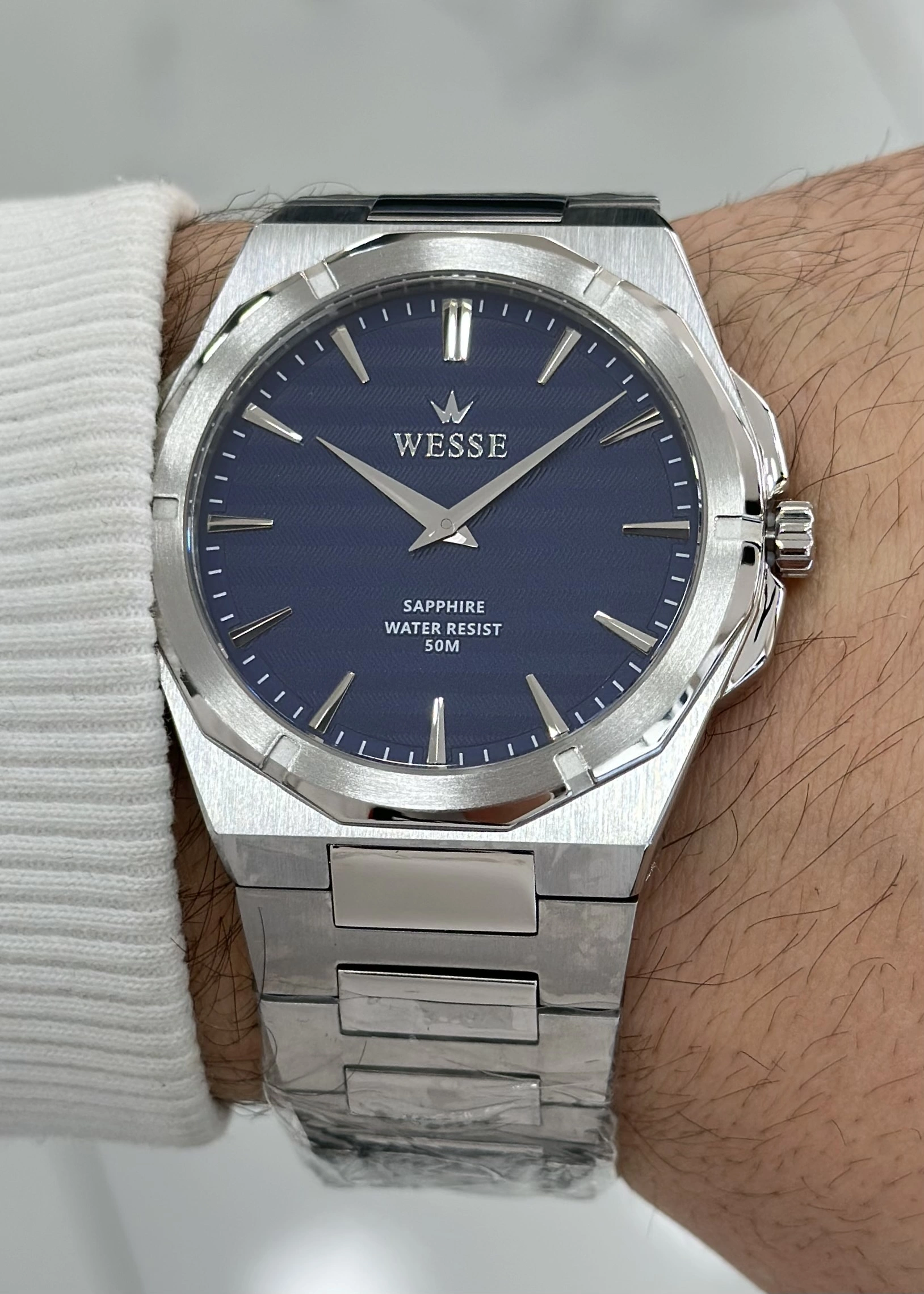 Wesse Orijinal 2 Yıl Garantili 5ATM Su Geçirmez Çelik Kordon Çelik Kasa Erkek Kol Saati