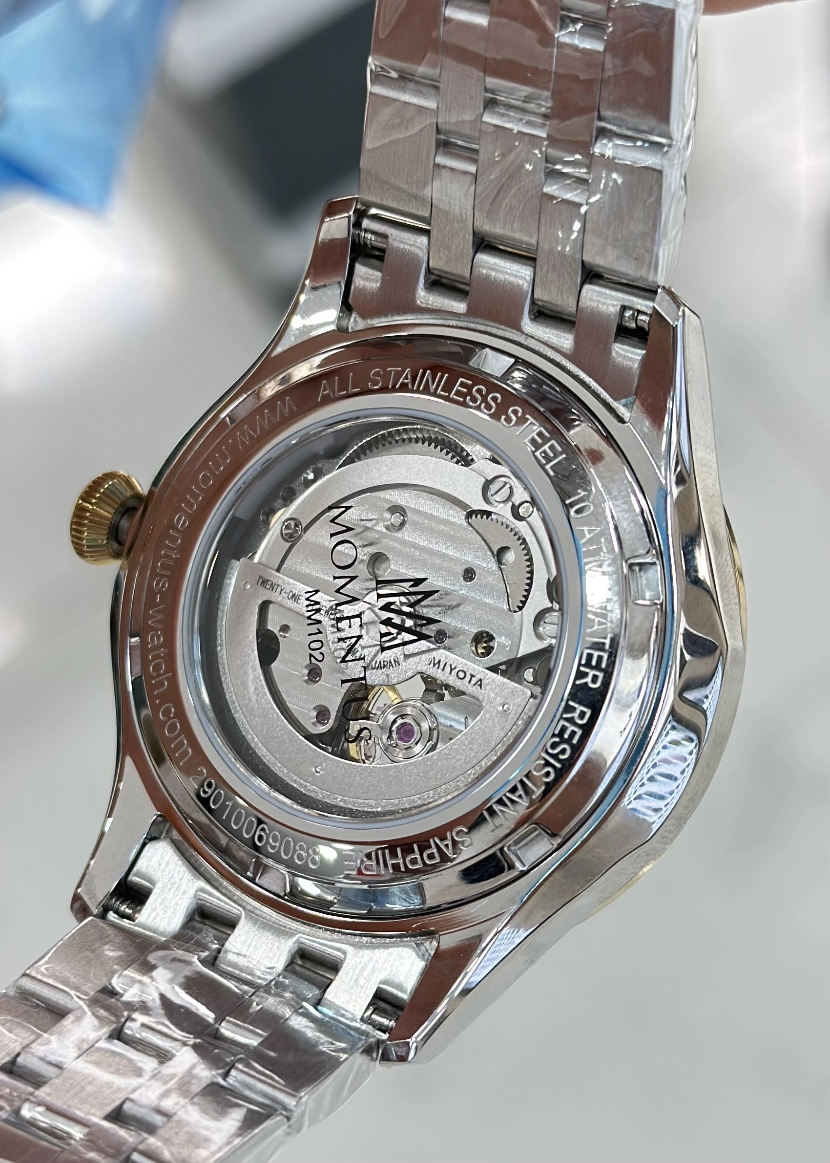 Momentus Orijinal 10ATM Su Geçirmezlik Çelik Kordon Otomatik Erkek Kol Saati ILKMM102T-16SG