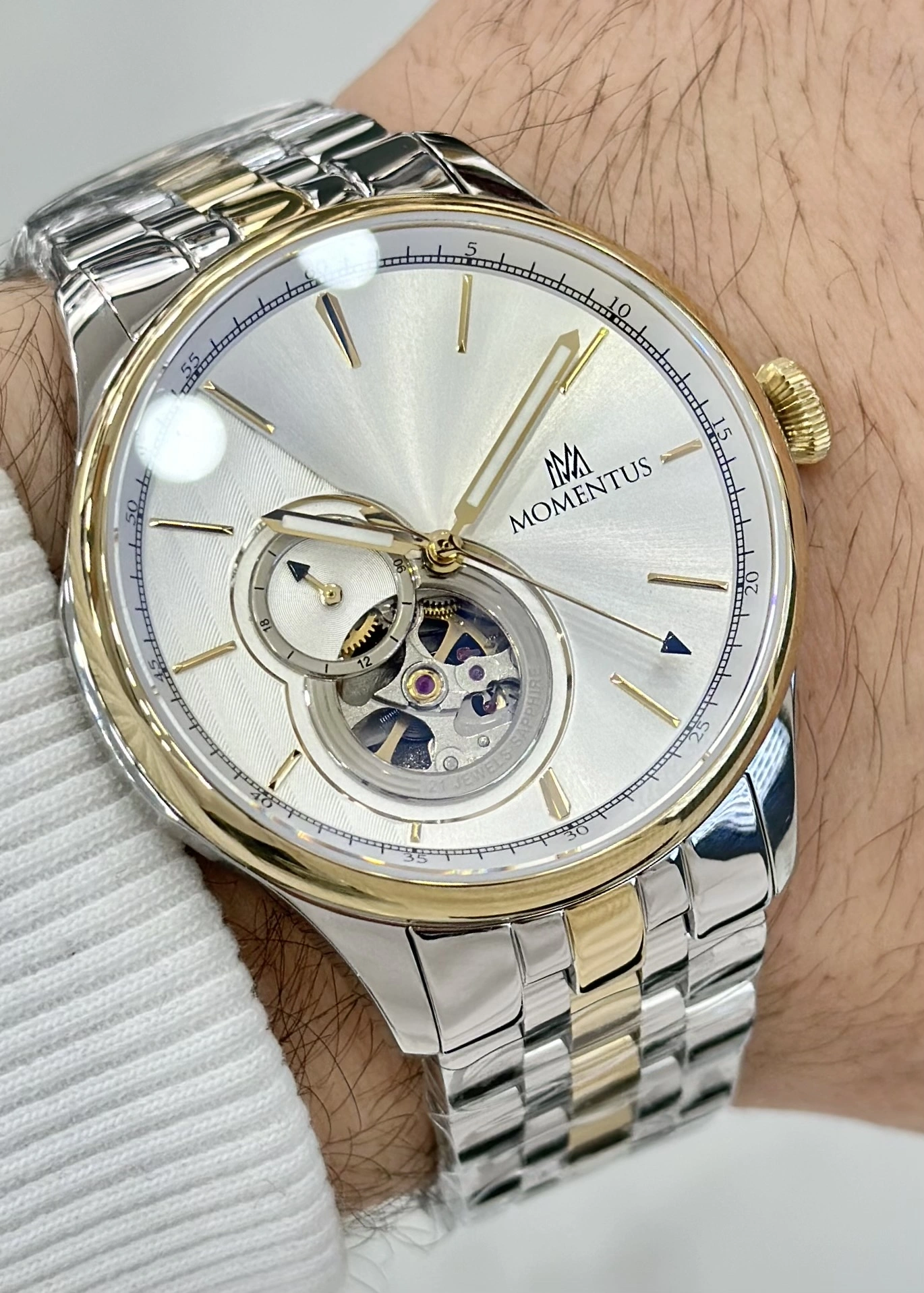 Momentus Orijinal 10ATM Su Geçirmezlik Çelik Kordon Otomatik Erkek Kol Saati ILKMM102T-16SG