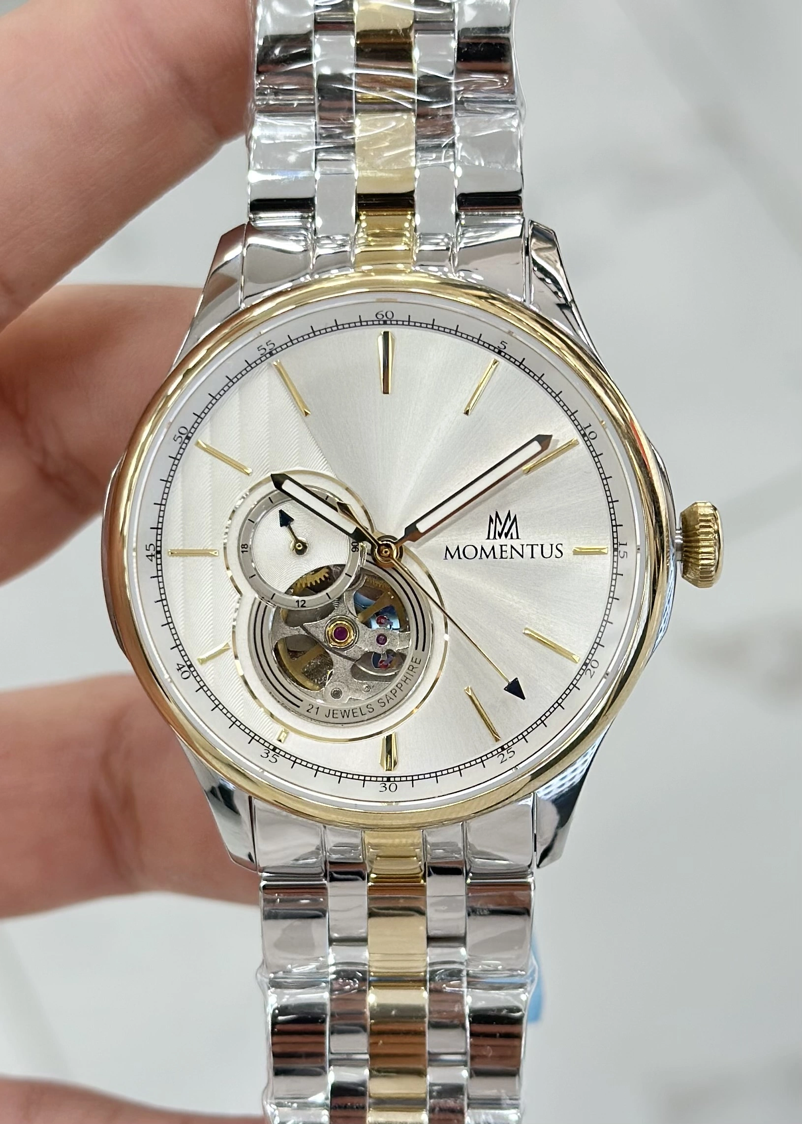 Momentus Orijinal 10ATM Su Geçirmezlik Çelik Kordon Otomatik Erkek Kol Saati ILKMM102T-16SG