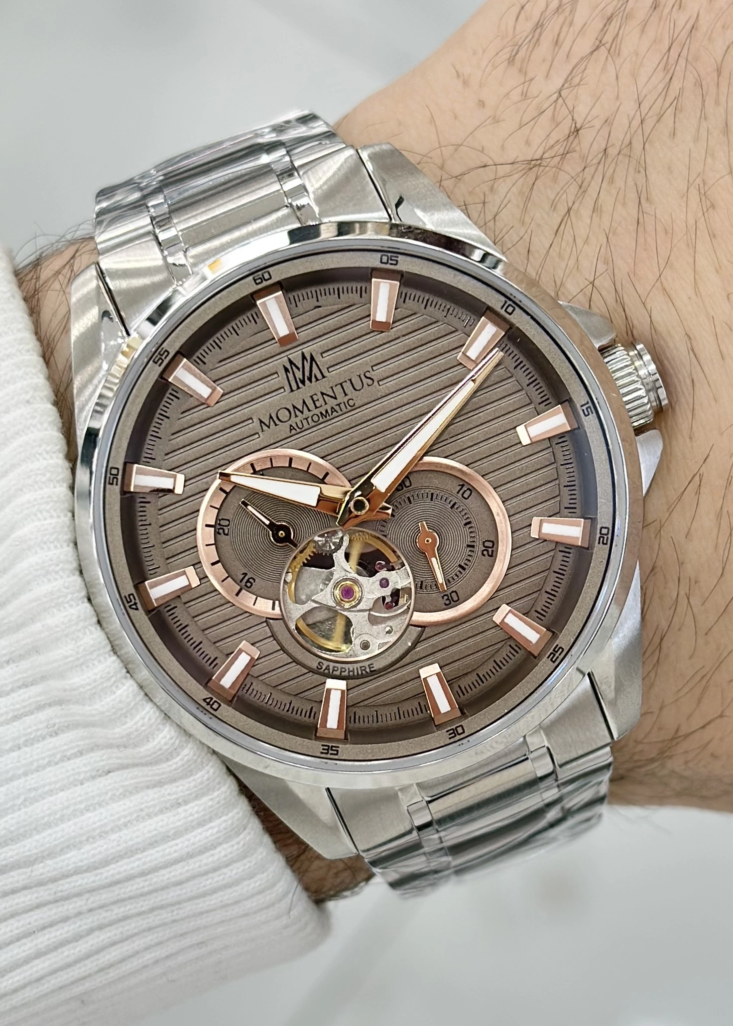 Momentus Otomatik 5ATM Çelik Kordon Paslanmaz Orijinal Erkek Kol Saati ILKMM103S-06SR