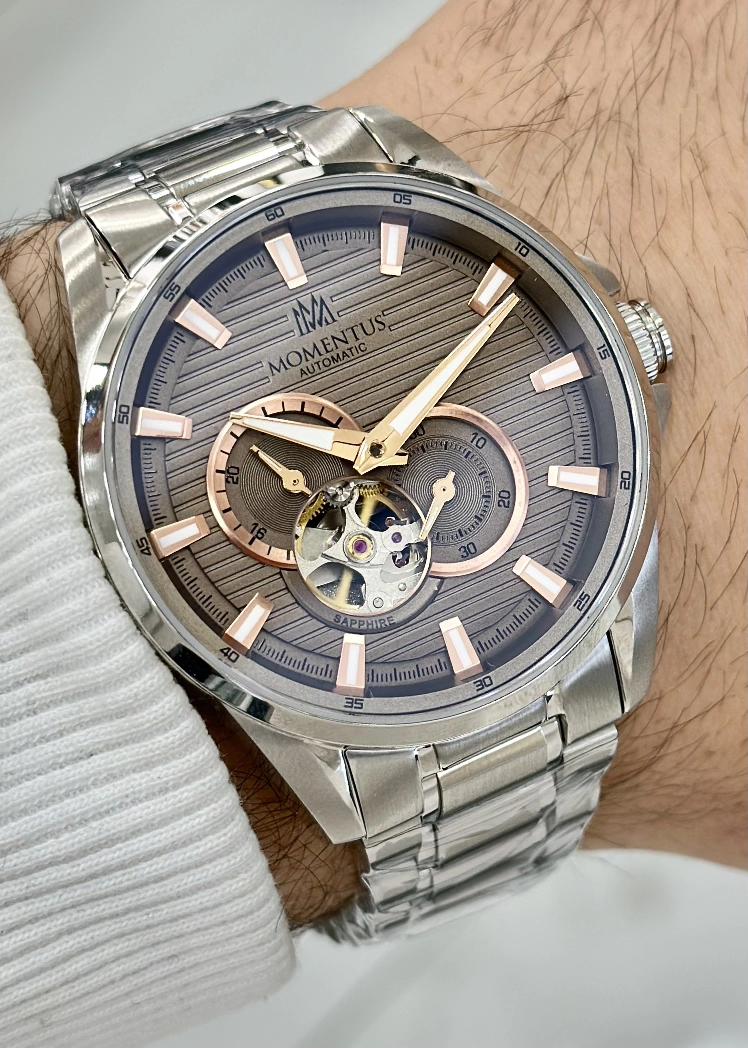 Momentus Otomatik 5ATM Çelik Kordon Paslanmaz Orijinal Erkek Kol Saati ILKMM103S-06SR