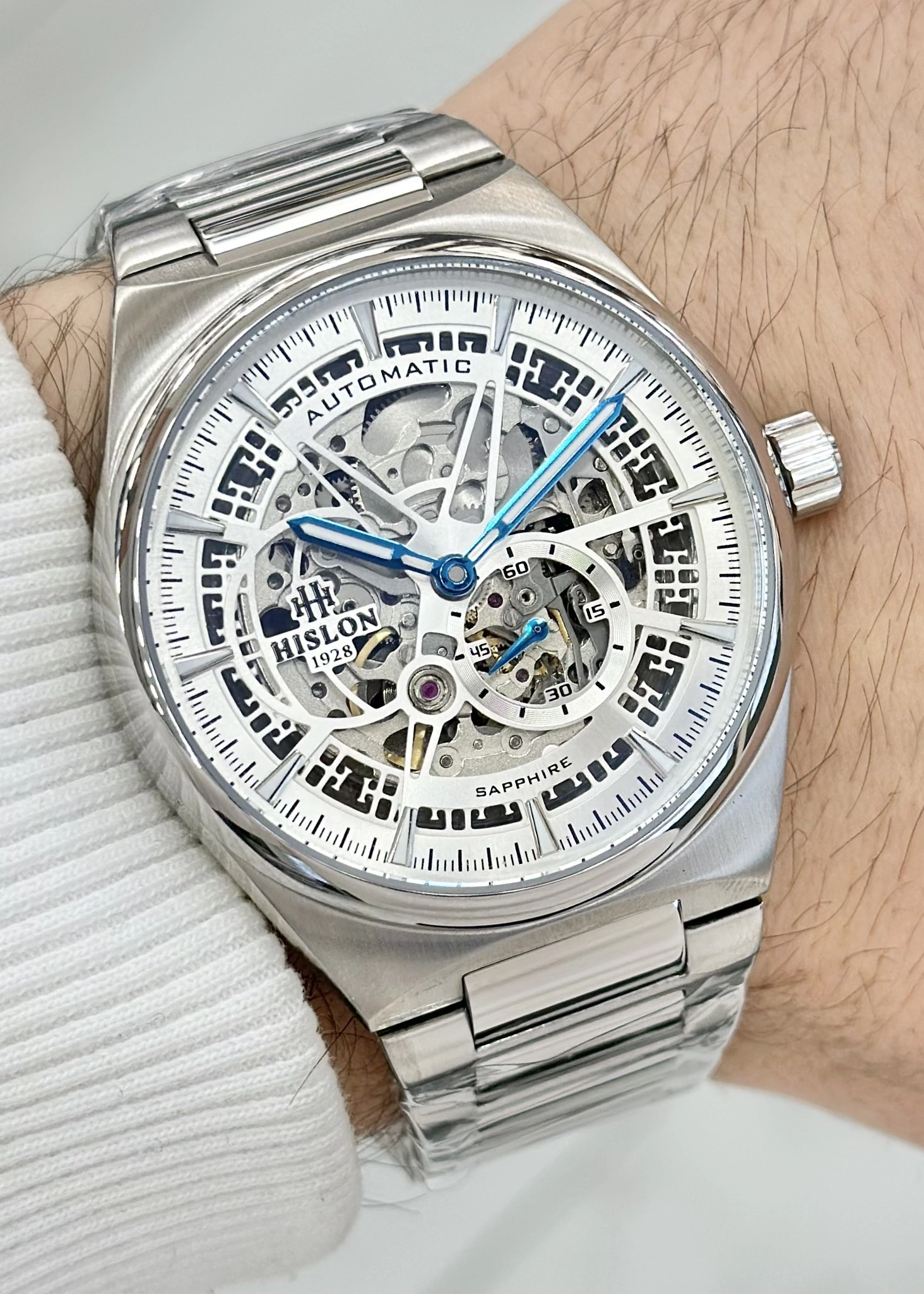 Hislon Orijinal 2 yıl Garantili Otomatik Çelik Kordon Su Geçirmez Erkek Kol Saati ILKSD136S-16SS