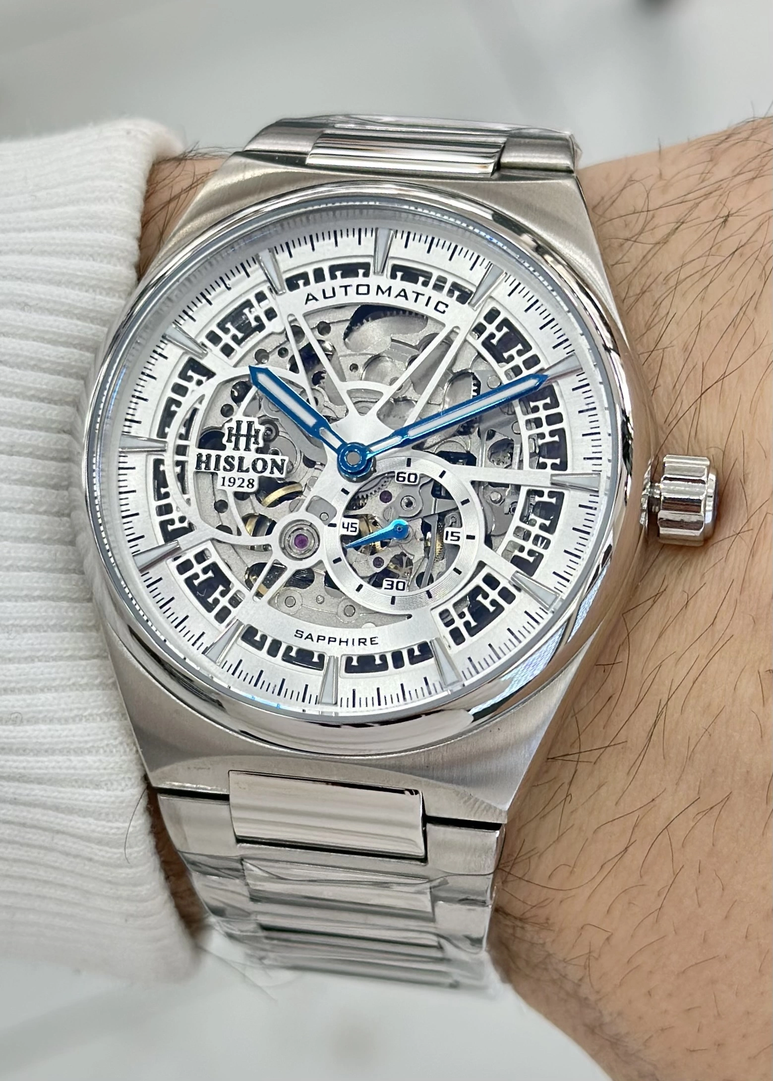 Hislon Orijinal 2 yıl Garantili Otomatik Çelik Kordon Su Geçirmez Erkek Kol Saati ILKSD136S-16SS