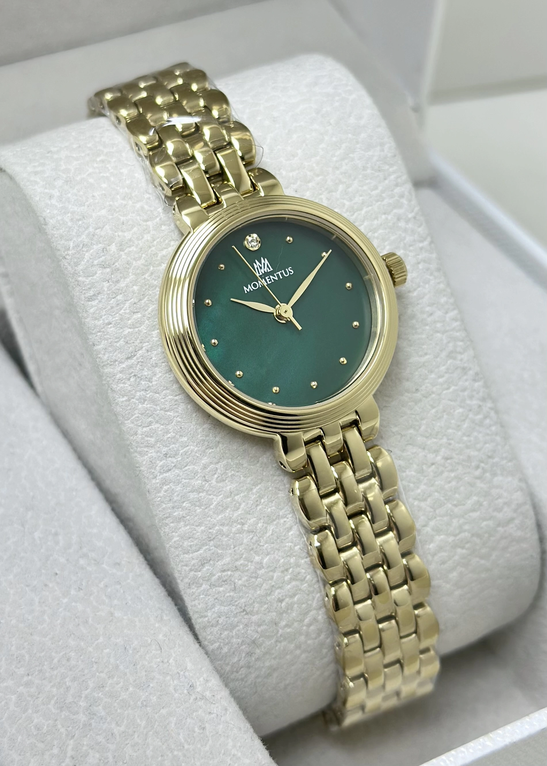 Momentus Orijinal 2 Yıl Garantili Yeşil Katran Çelik Kordon Kadın Kol Saati ILKCW298G-15SG