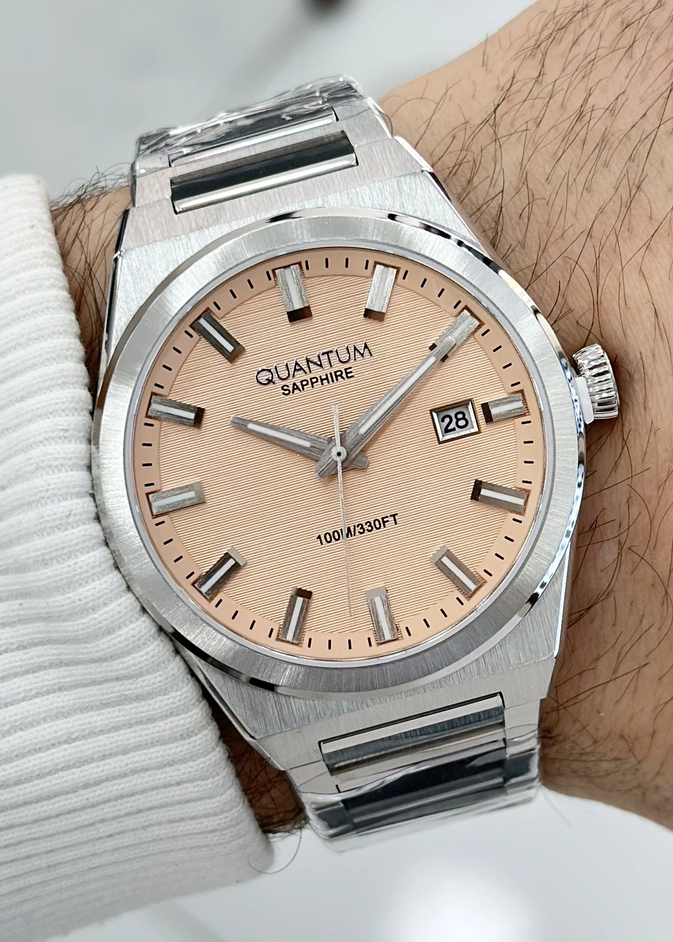Quantum Çelik Kordon Safir Cam 10ATM Su Geçirmezlik Erkek Kol Saati
