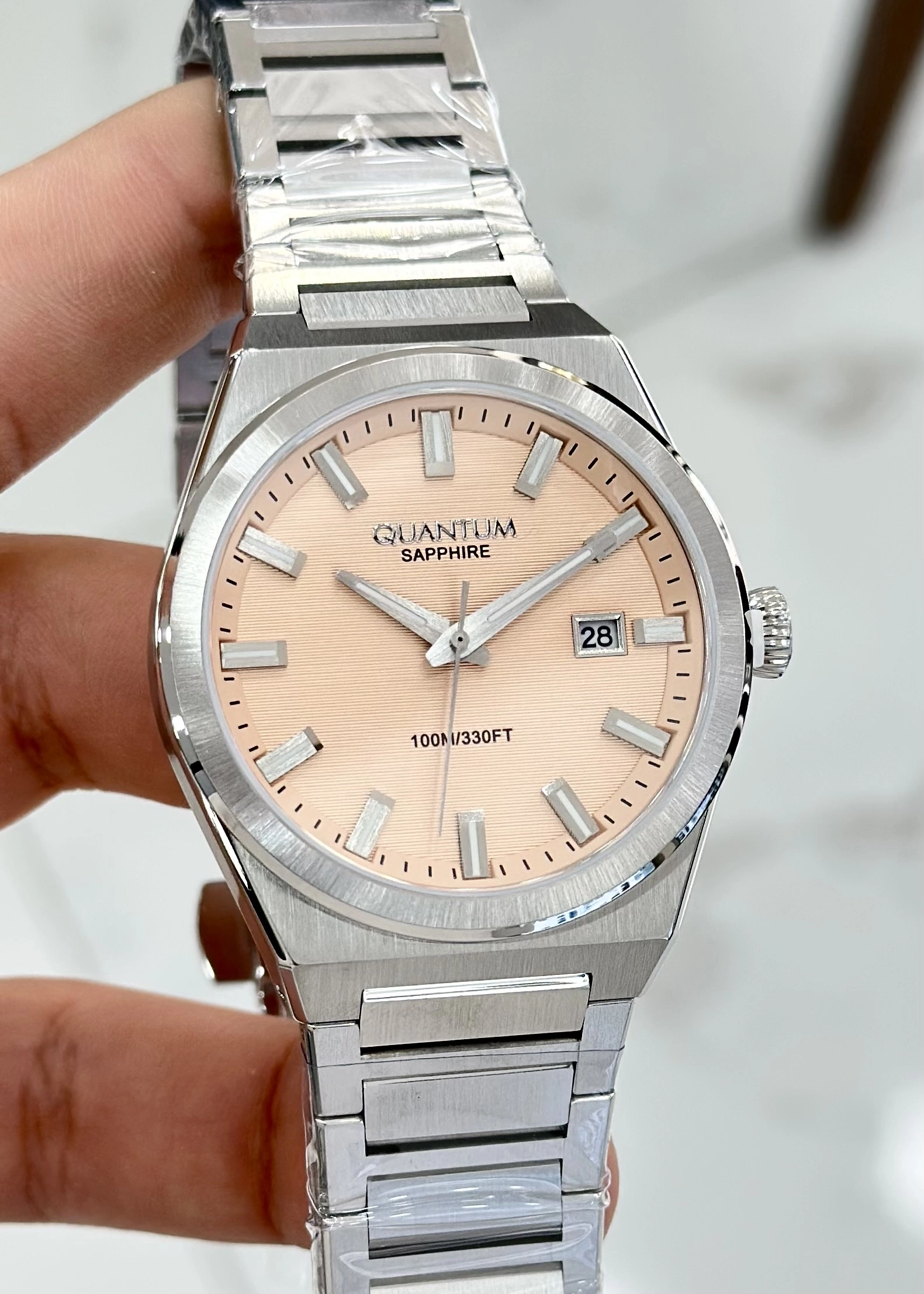 Quantum Çelik Kordon Safir Cam 10ATM Su Geçirmezlik Erkek Kol Saati