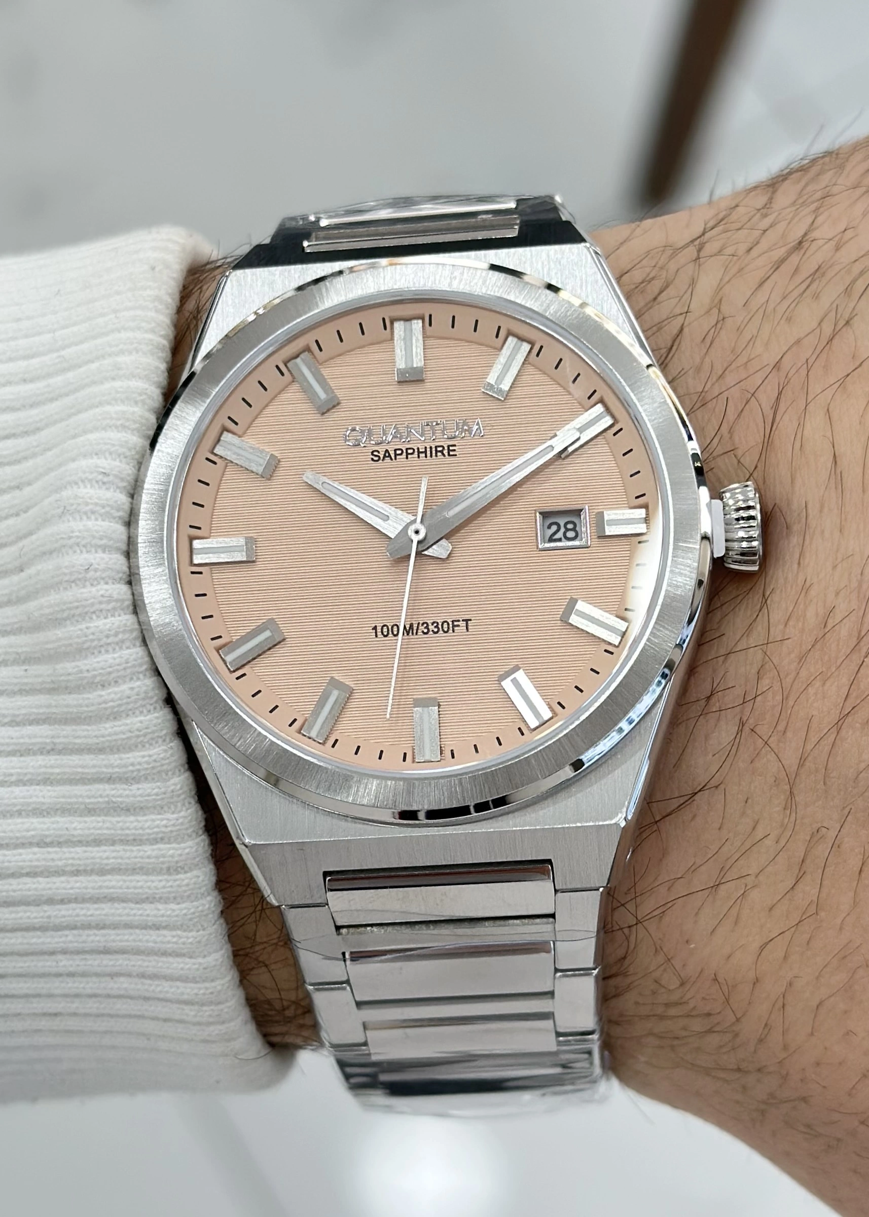 Quantum Çelik Kordon Safir Cam 10ATM Su Geçirmezlik Erkek Kol Saati