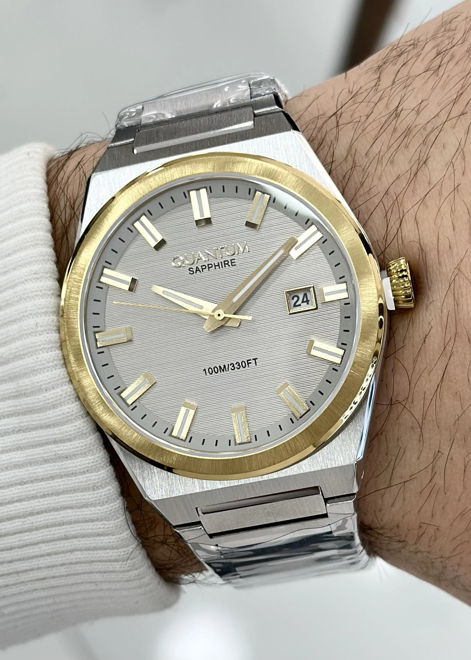 Quantum Çelik Kordon Safir Cam 10ATM Su Geçirmezlik Erkek Kol Saati