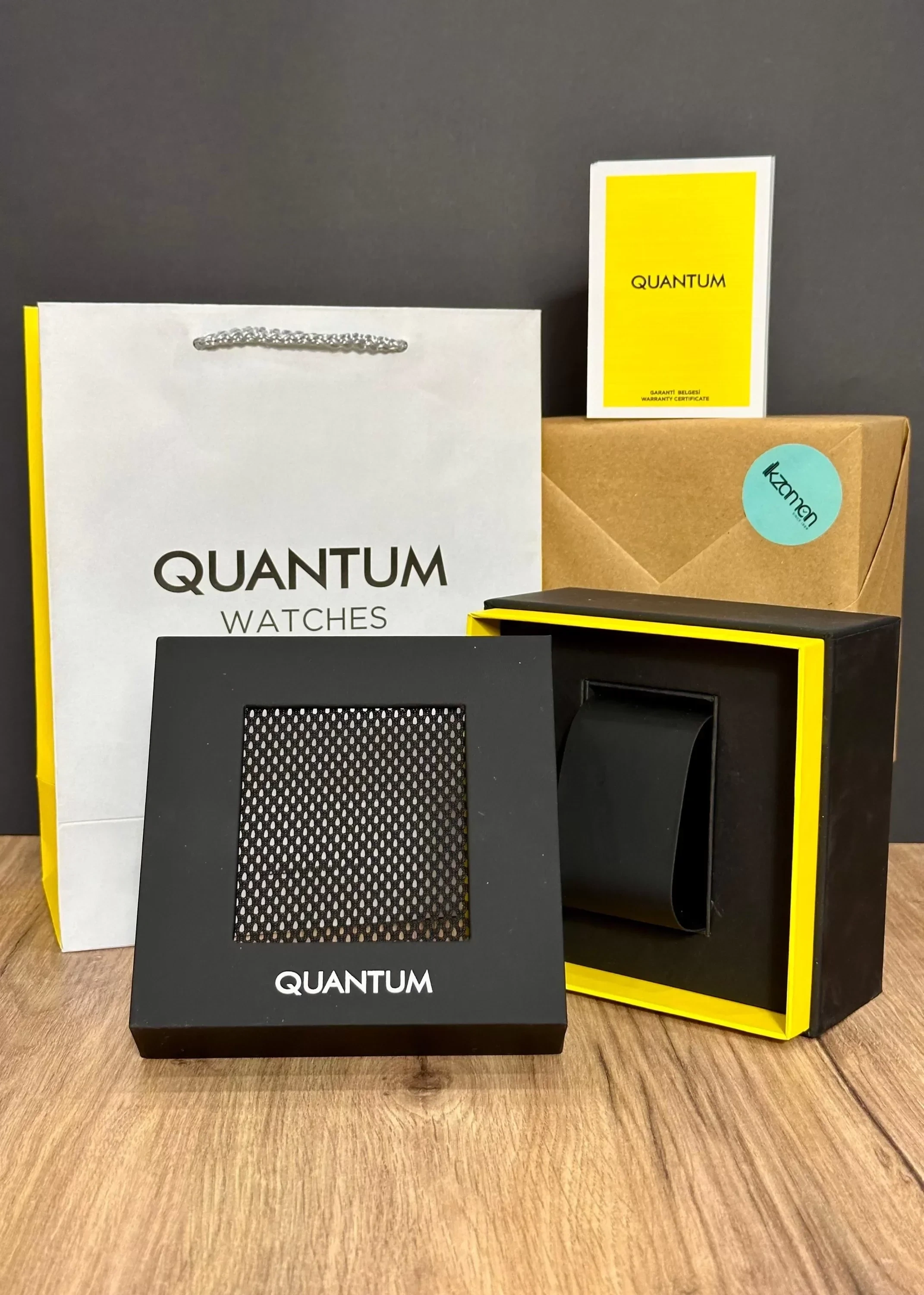 Quantum Çelik Kordon Yeşil Katran Safir Cam 10ATM Su Geçirmezlik Erkek Kol Saati