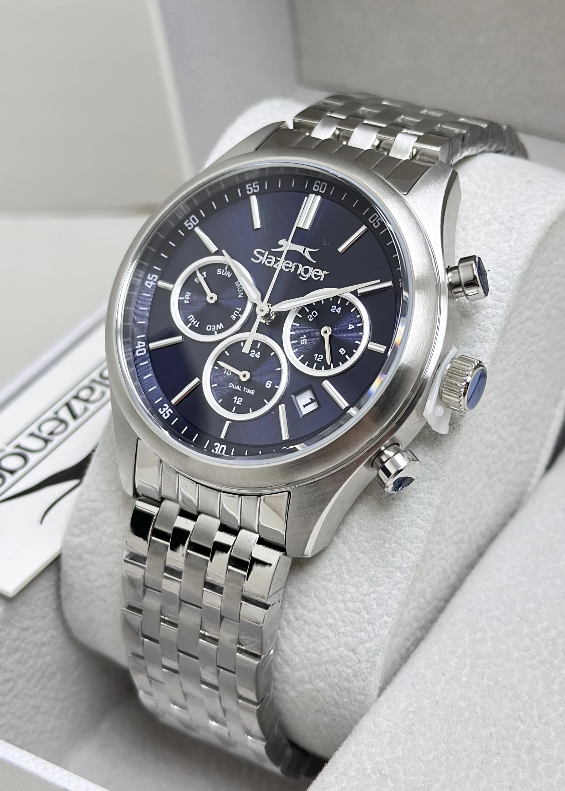 Slazenger Orijinal Lacivert Katran Fonksiyonlu 10ATM Su Geçirmezlik Erkek Kol Saati ILK2487.4