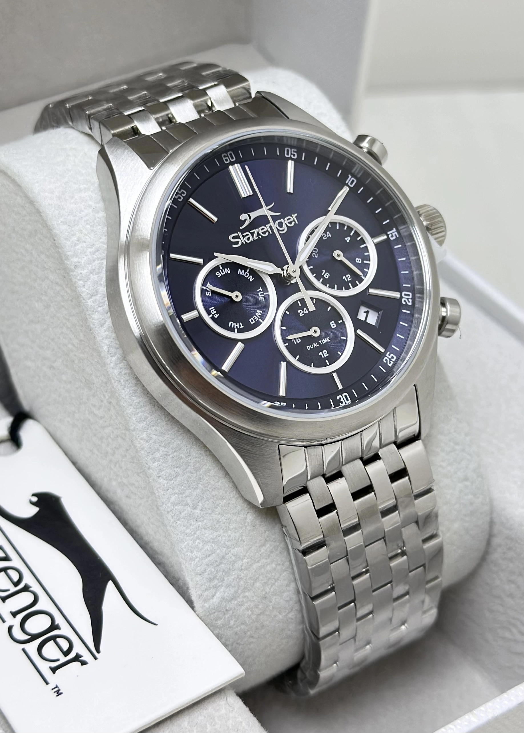 Slazenger Orijinal Lacivert Katran Fonksiyonlu 10ATM Su Geçirmezlik Erkek Kol Saati ILK2487.4