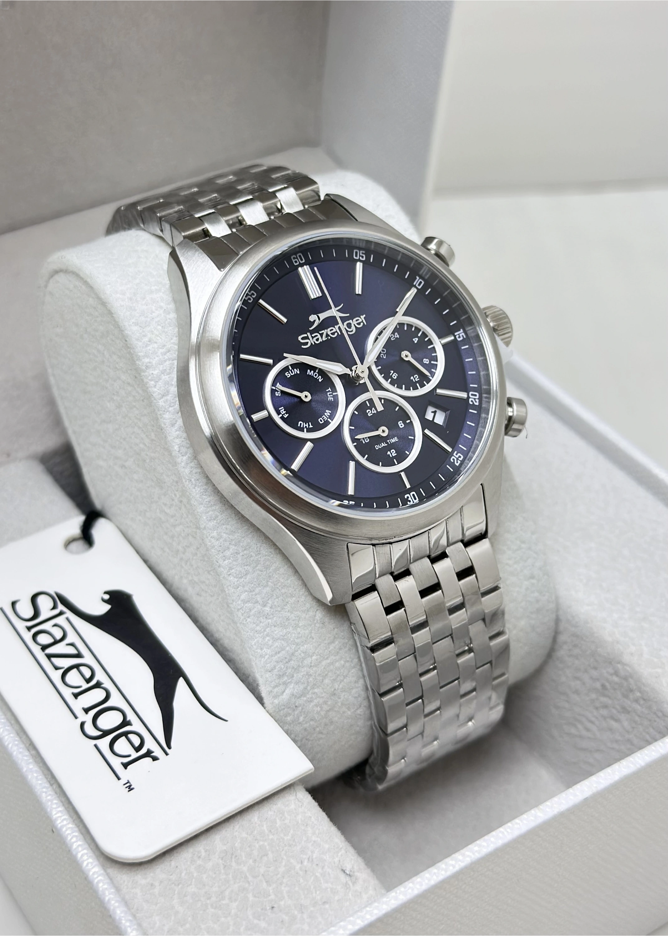 Slazenger Orijinal Lacivert Katran Fonksiyonlu 10ATM Su Geçirmezlik Erkek Kol Saati ILK2487.4