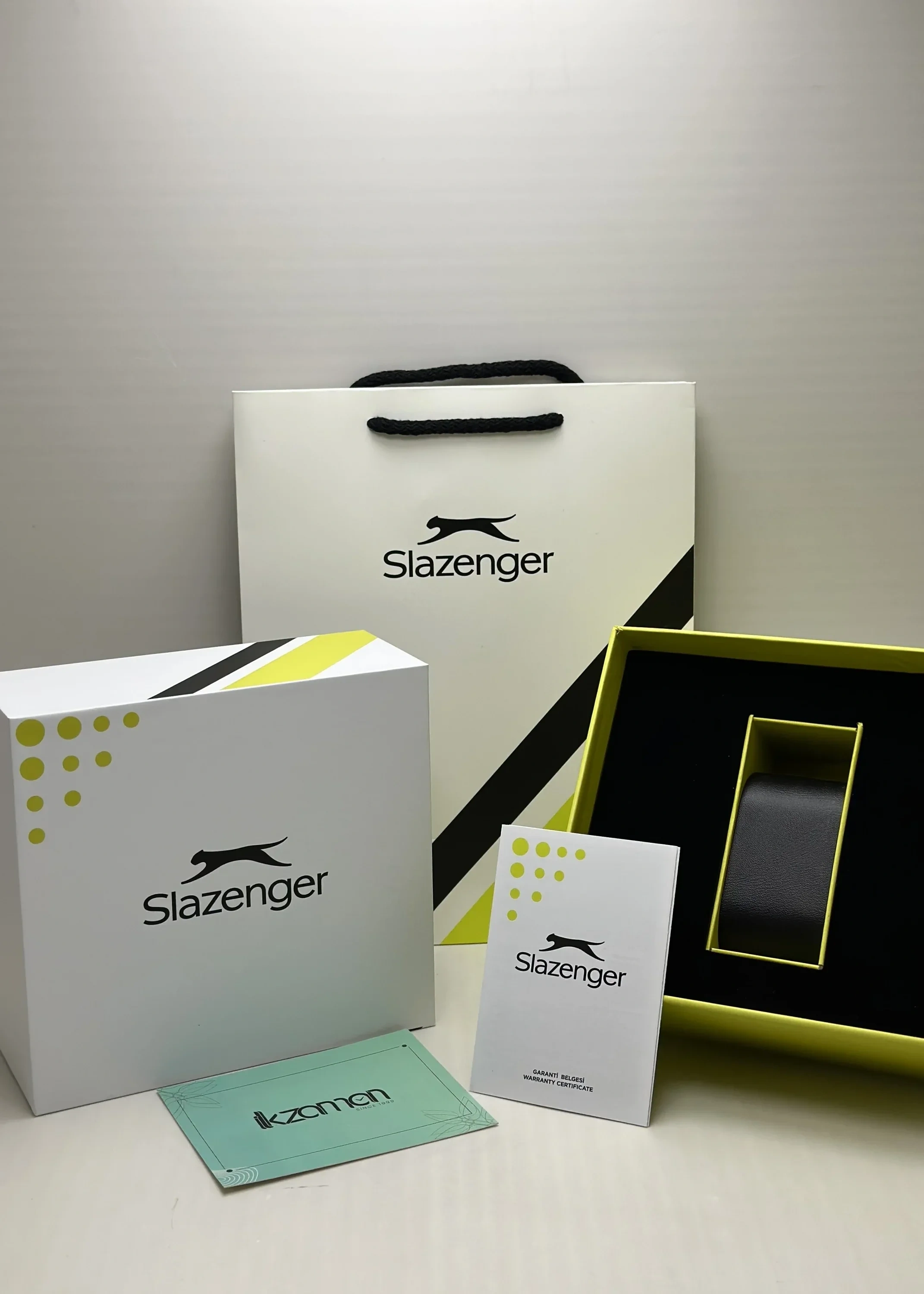 Slazenger Orijinal 2 Yıl Garantili Çelik Kordon 10ATM Su Geçirmezlik Beyaz Katran Erkek Kol Saati ILK2508.06