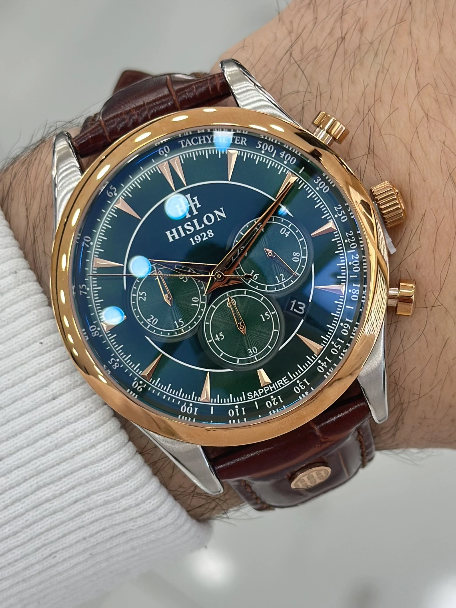 Hislon Orijinal Deri Kordon Su Geçirmez Erkek Kol Saati ILKMS101R-15KR