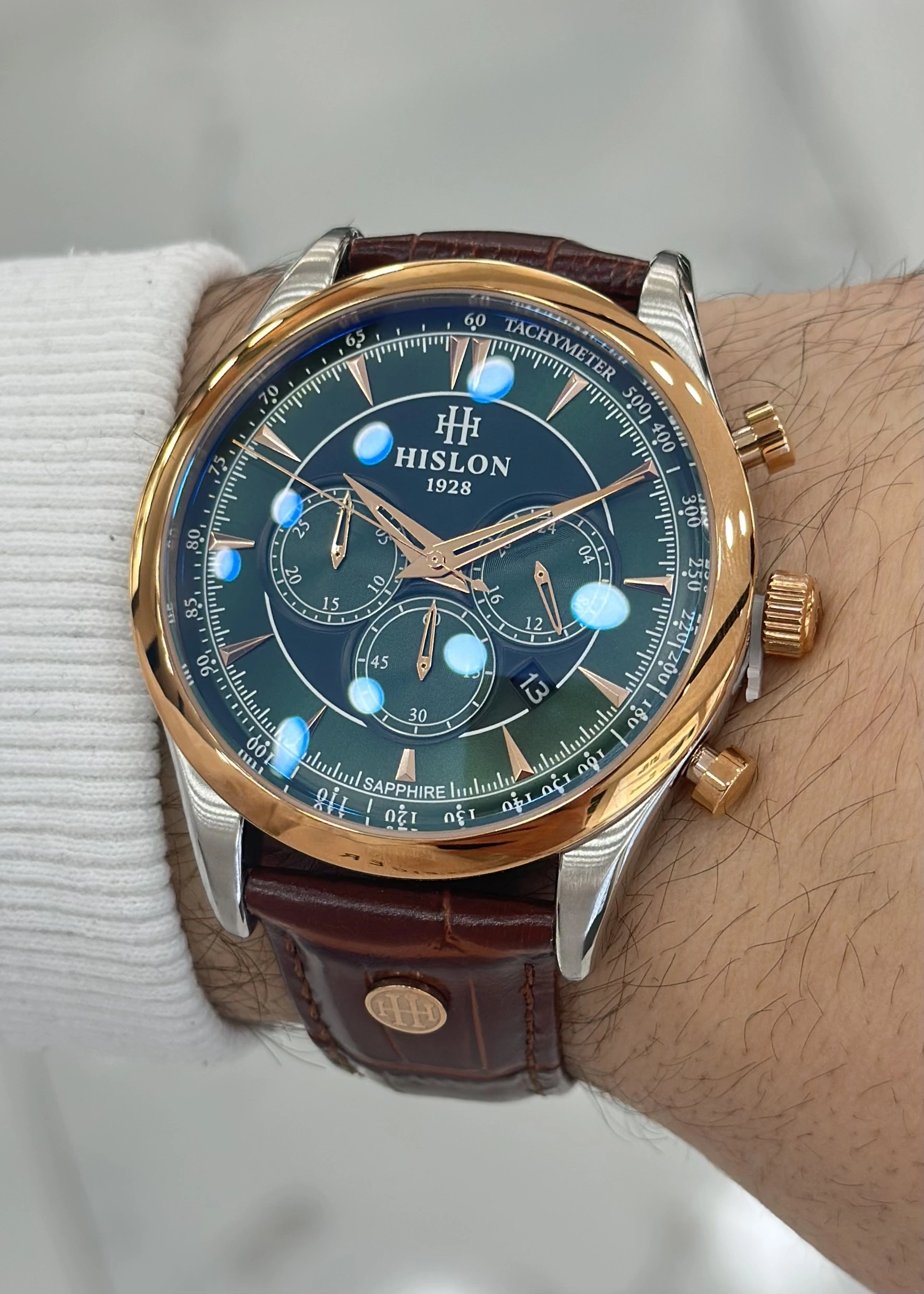 Hislon Orijinal Deri Kordon Su Geçirmez Erkek Kol Saati ILKMS101R-15KR