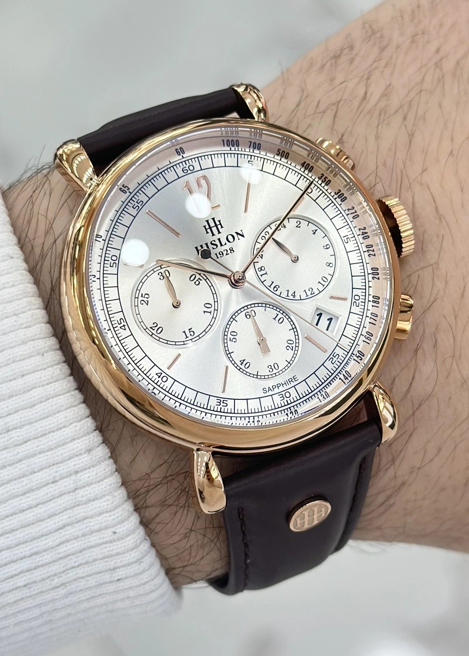 Hislon Orijinal Deri Kordon Su Geçirmez Erkek Kol Saati ILKMS100R-02KR