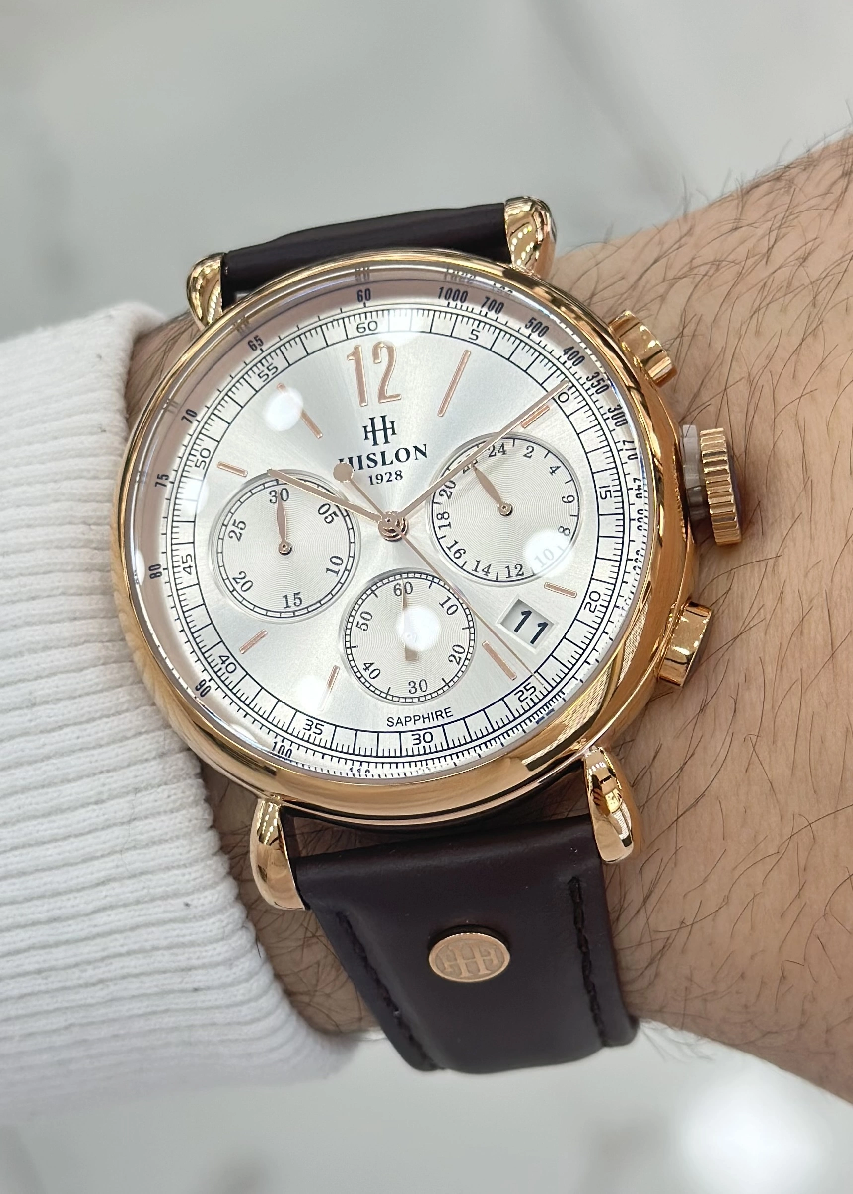 Hislon Orijinal Deri Kordon Su Geçirmez Erkek Kol Saati ILKMS100R-02KR