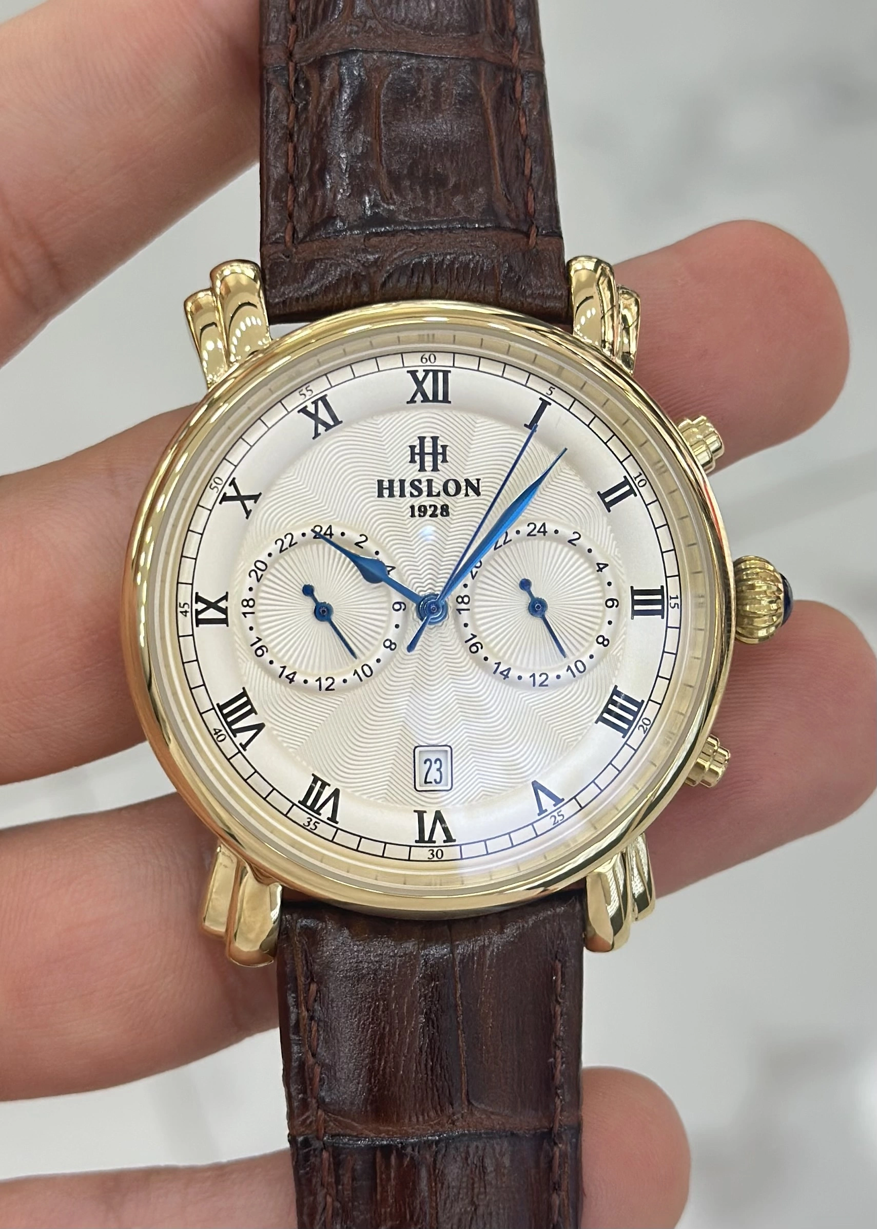 Hislon Orijinal Deri Kordon Su Geçirmez Erkek Kol Saati ILKDT204G-02KG