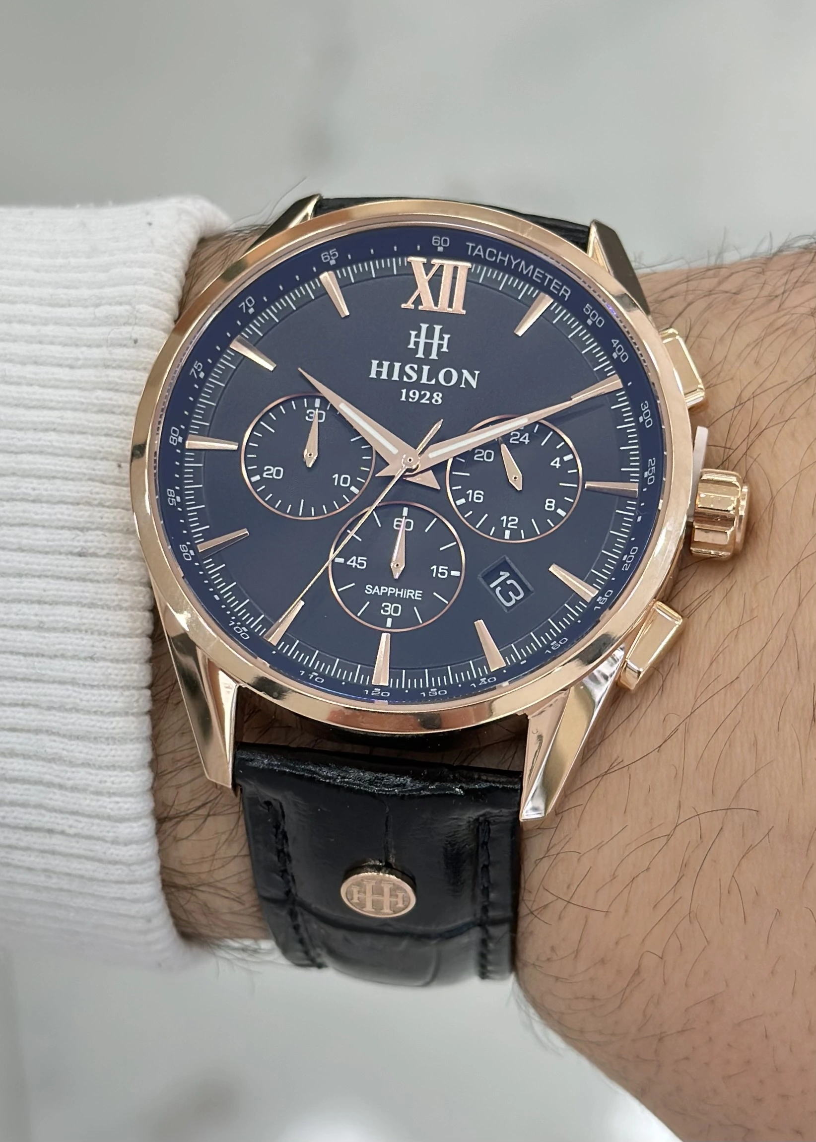 Hislon Orijinal Siyah Deri Kordon Su Geçirmez Erkek Kol Saati ILKMS206R-04BR