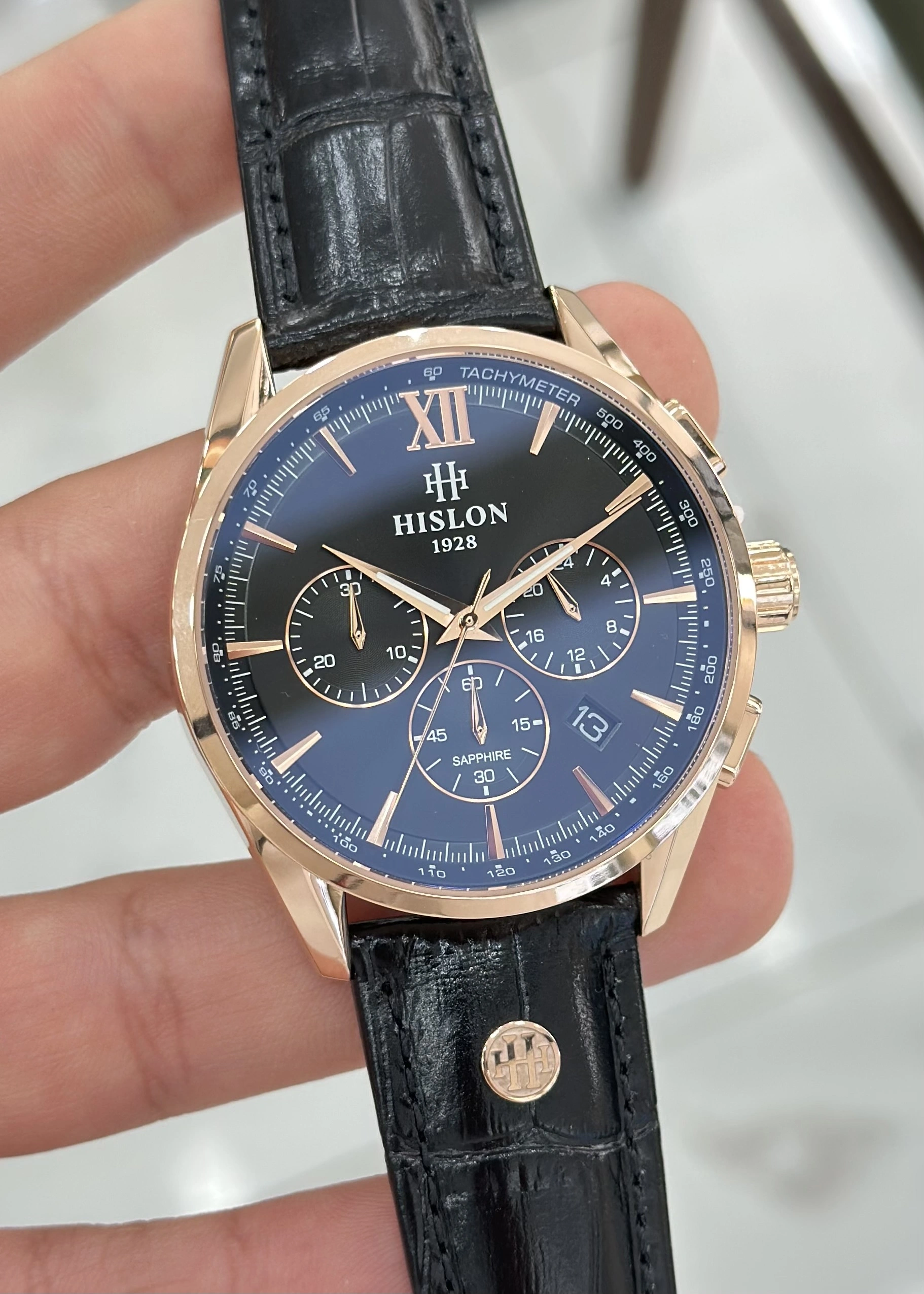 Hislon Orijinal Siyah Deri Kordon Su Geçirmez Erkek Kol Saati ILKMS206R-04BR