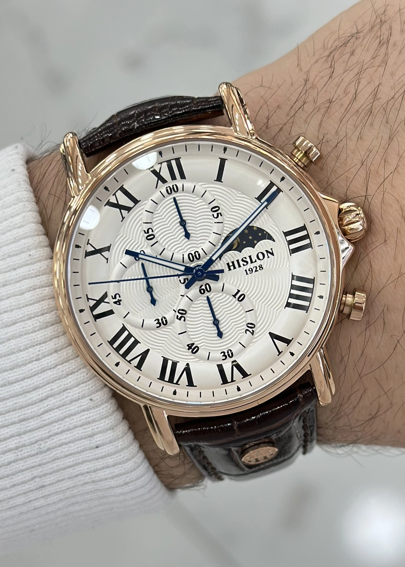 Hislon Orijinal Deri Kordon Su Geçirmez Erkek Kol Saati ILKTM112R-02KR