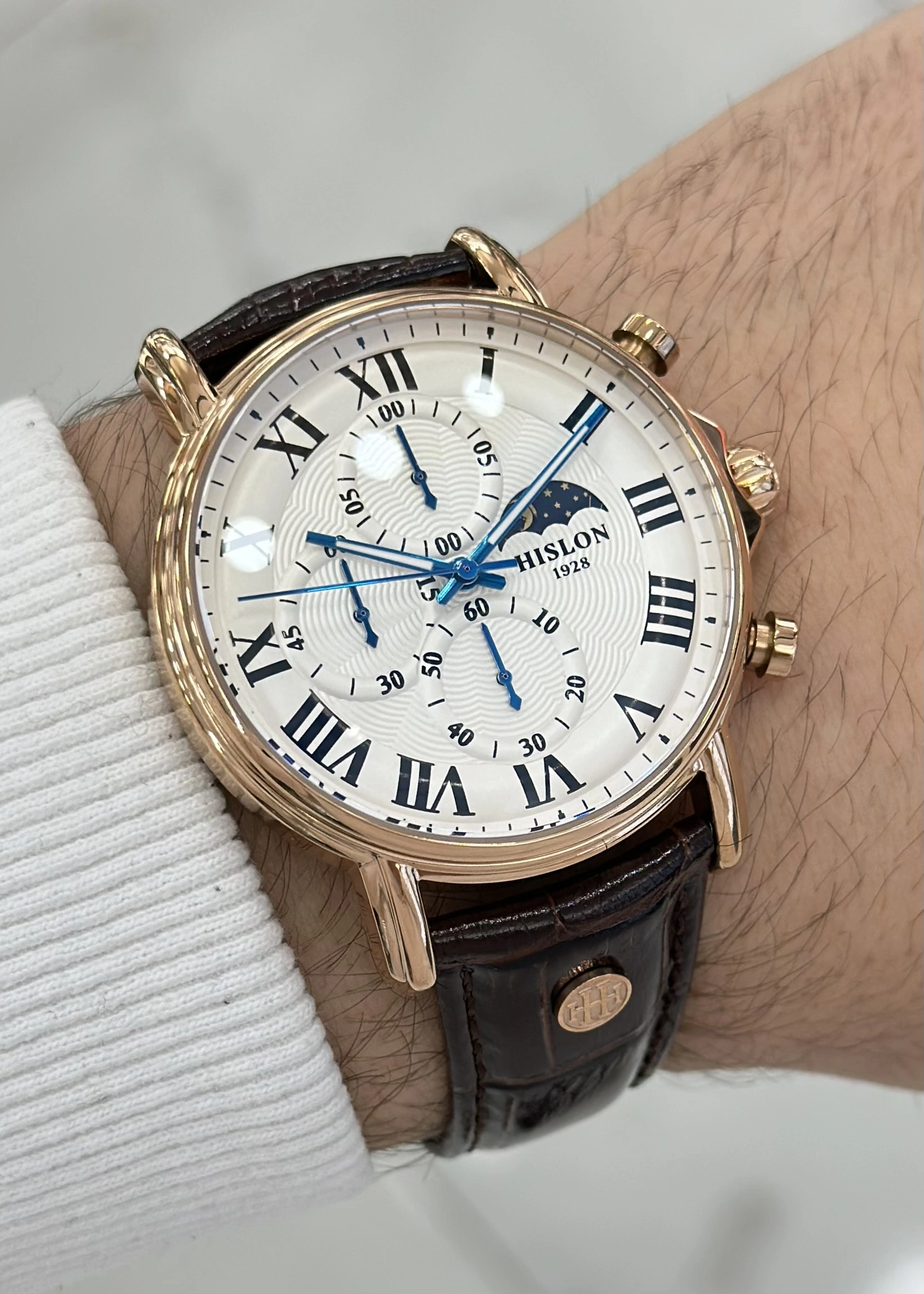 Hislon Orijinal Deri Kordon Su Geçirmez Erkek Kol Saati ILKTM112R-02KR