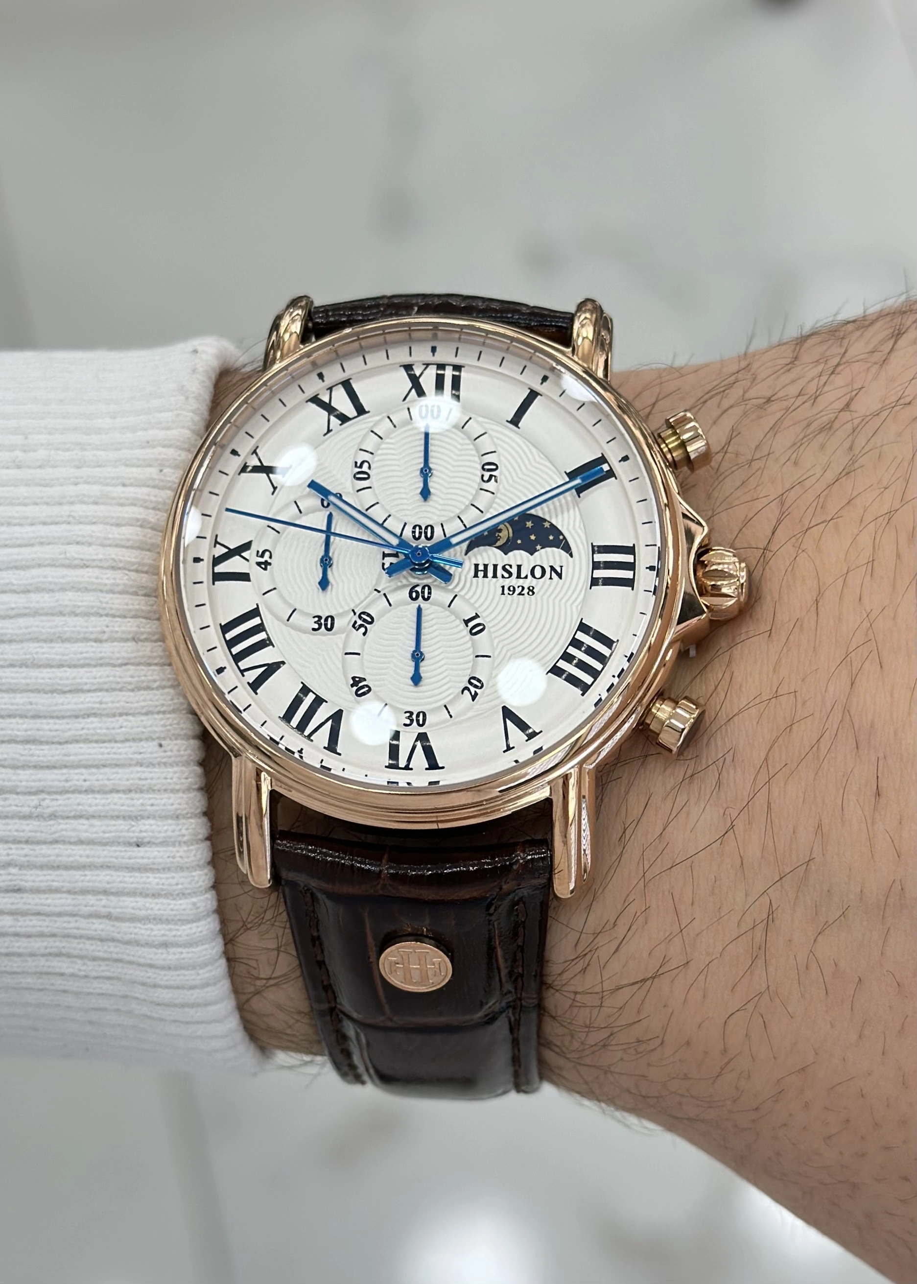 Hislon Orijinal Deri Kordon Su Geçirmez Erkek Kol Saati ILKTM112R-02KR