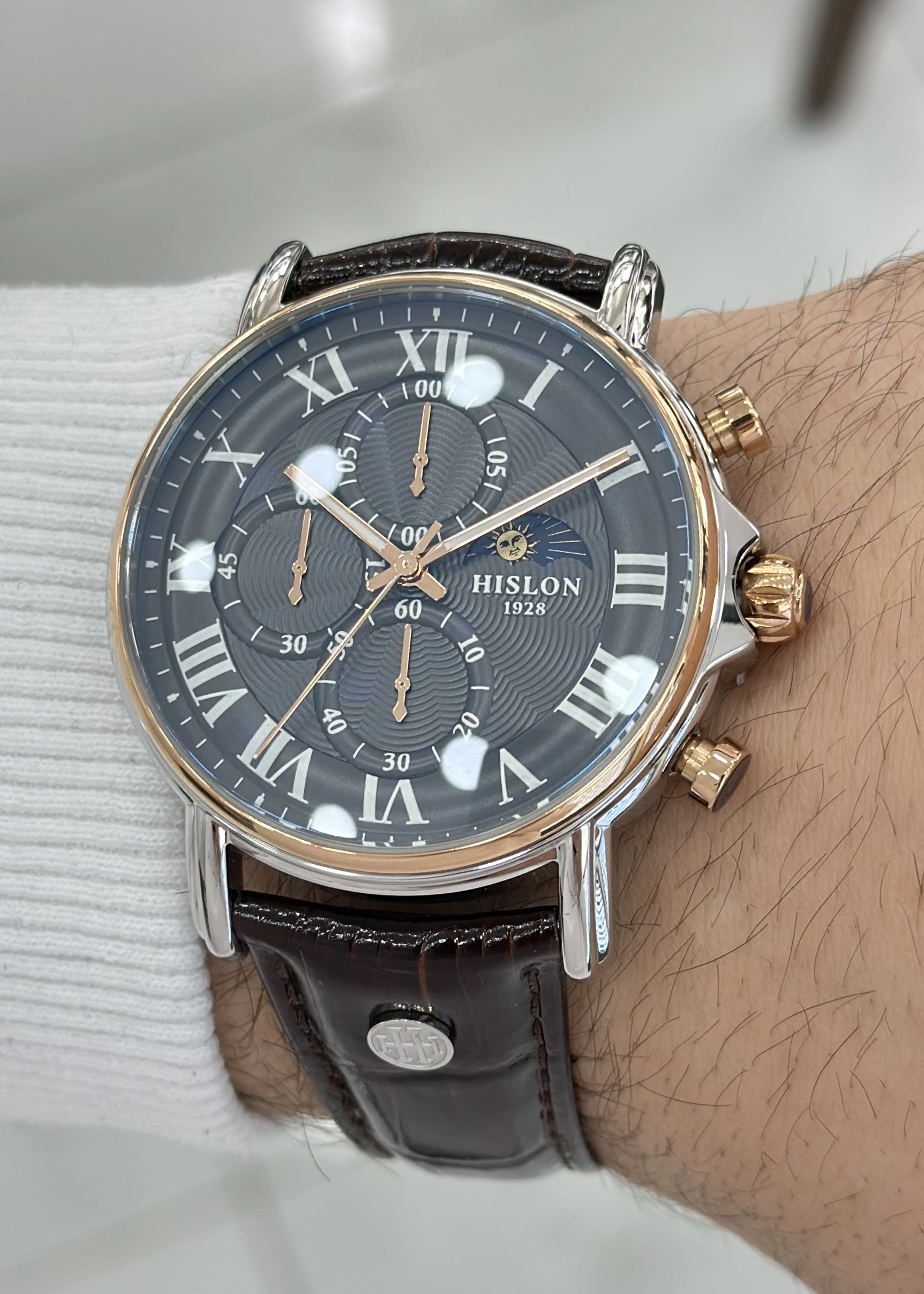 Hislon Orijinal Deri Kordon Su Geçirmez Erkek Kol Saati ILKTM112T-05KR