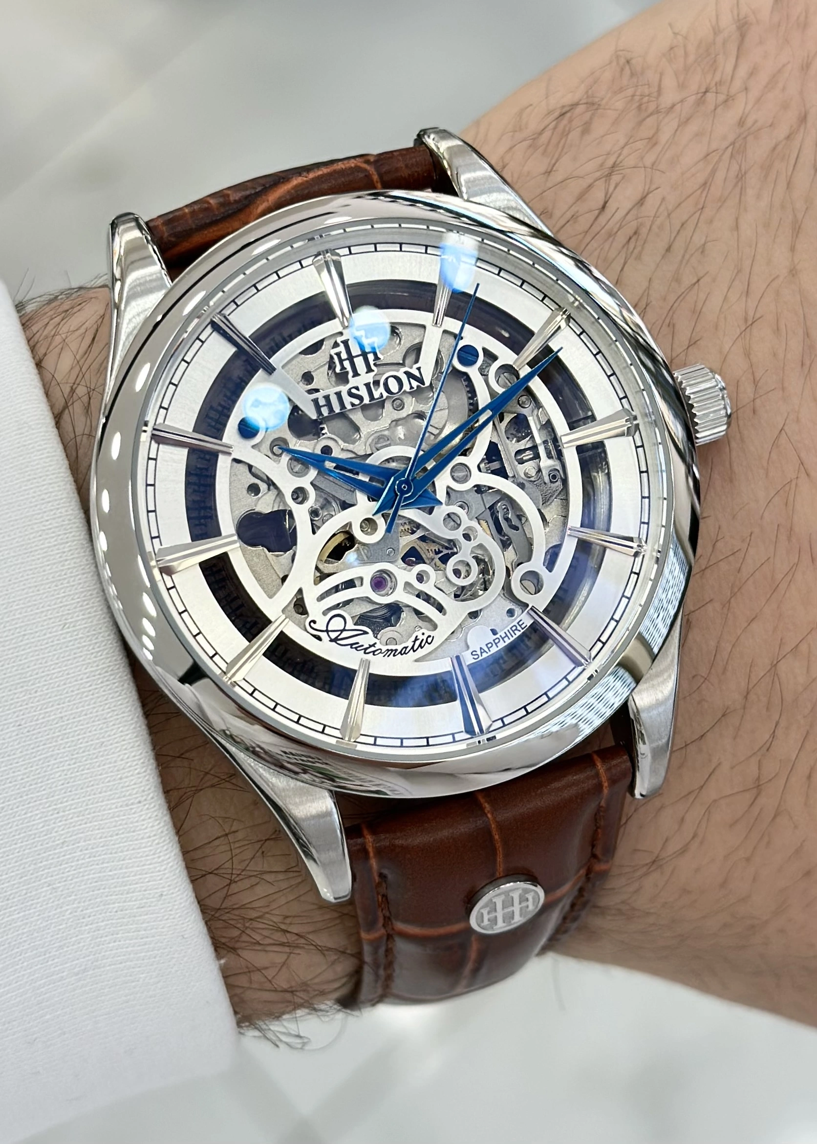 Hislon Orijinal Deri Kordon Su Geçirmez Otomatik Erkek Kol Saati ILKSD101S-16KS