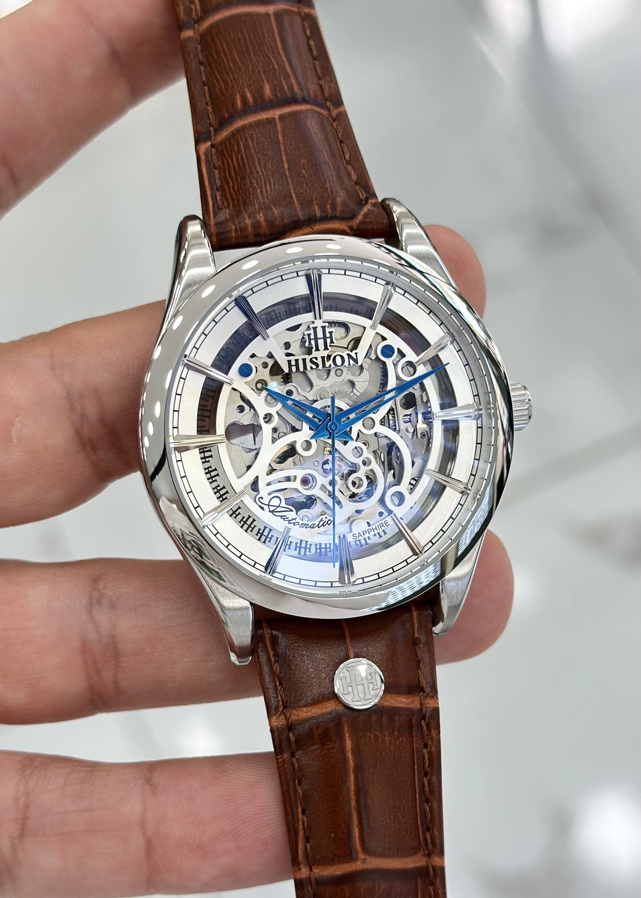 Hislon Orijinal Deri Kordon Su Geçirmez Otomatik Erkek Kol Saati ILKSD101S-16KS