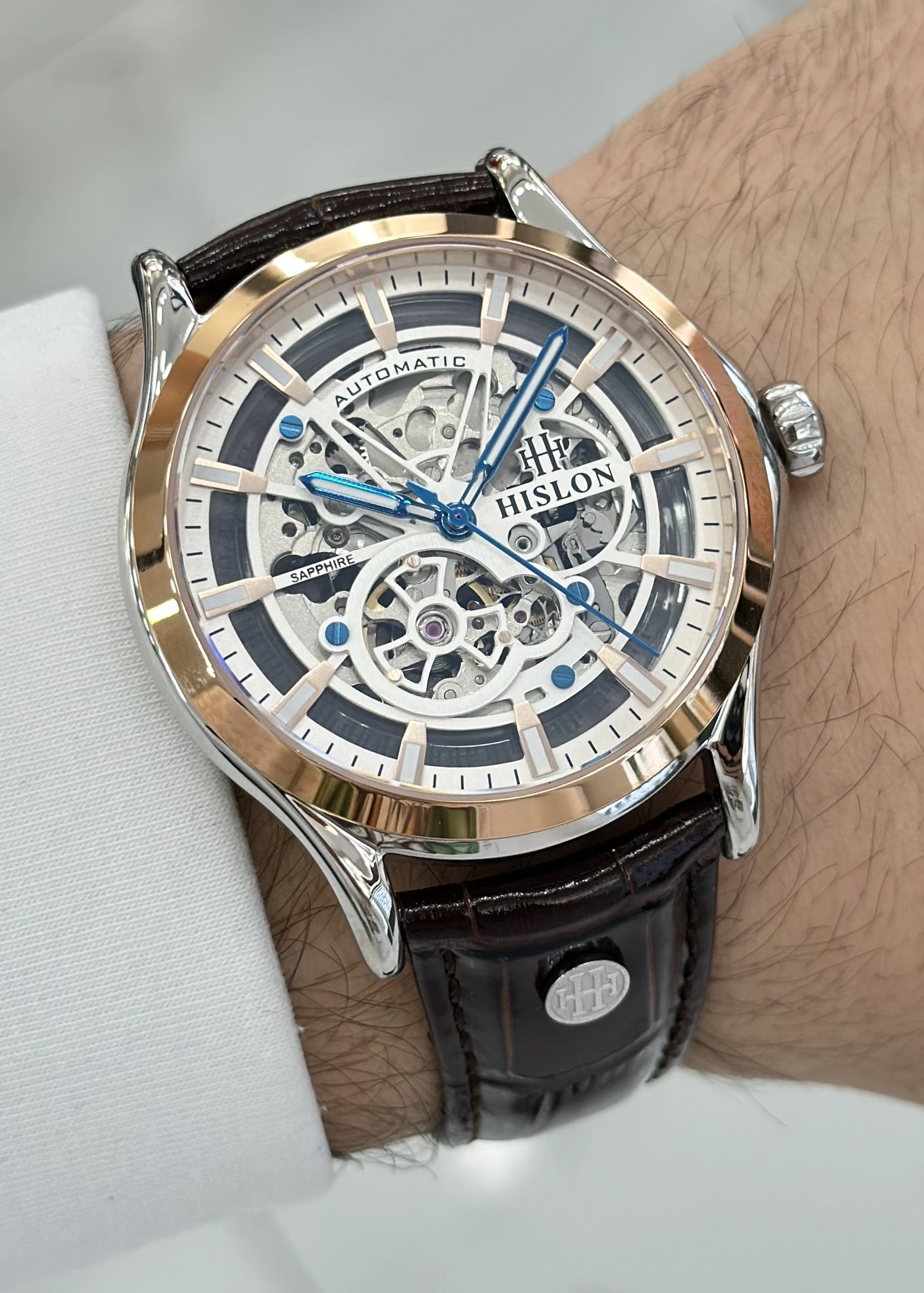 Hislon Orijinal Deri Kordon Su Geçirmez Otomatik Erkek Kol Saati ILKSD201T-16KR