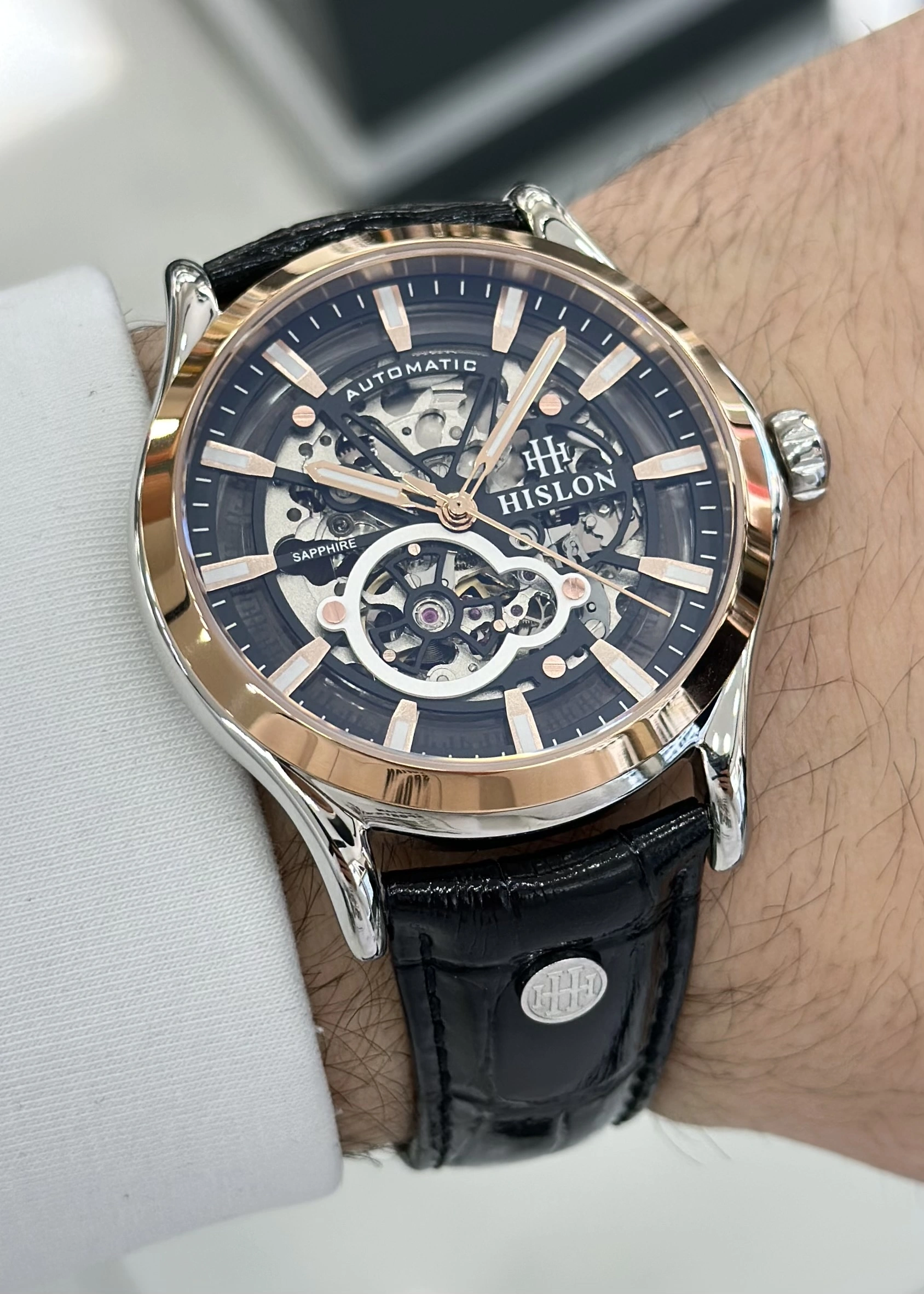 Hislon Orijinal Deri Kordon Su Geçirmez Otomatik Erkek Kol Saati ILKSD201T-16BR