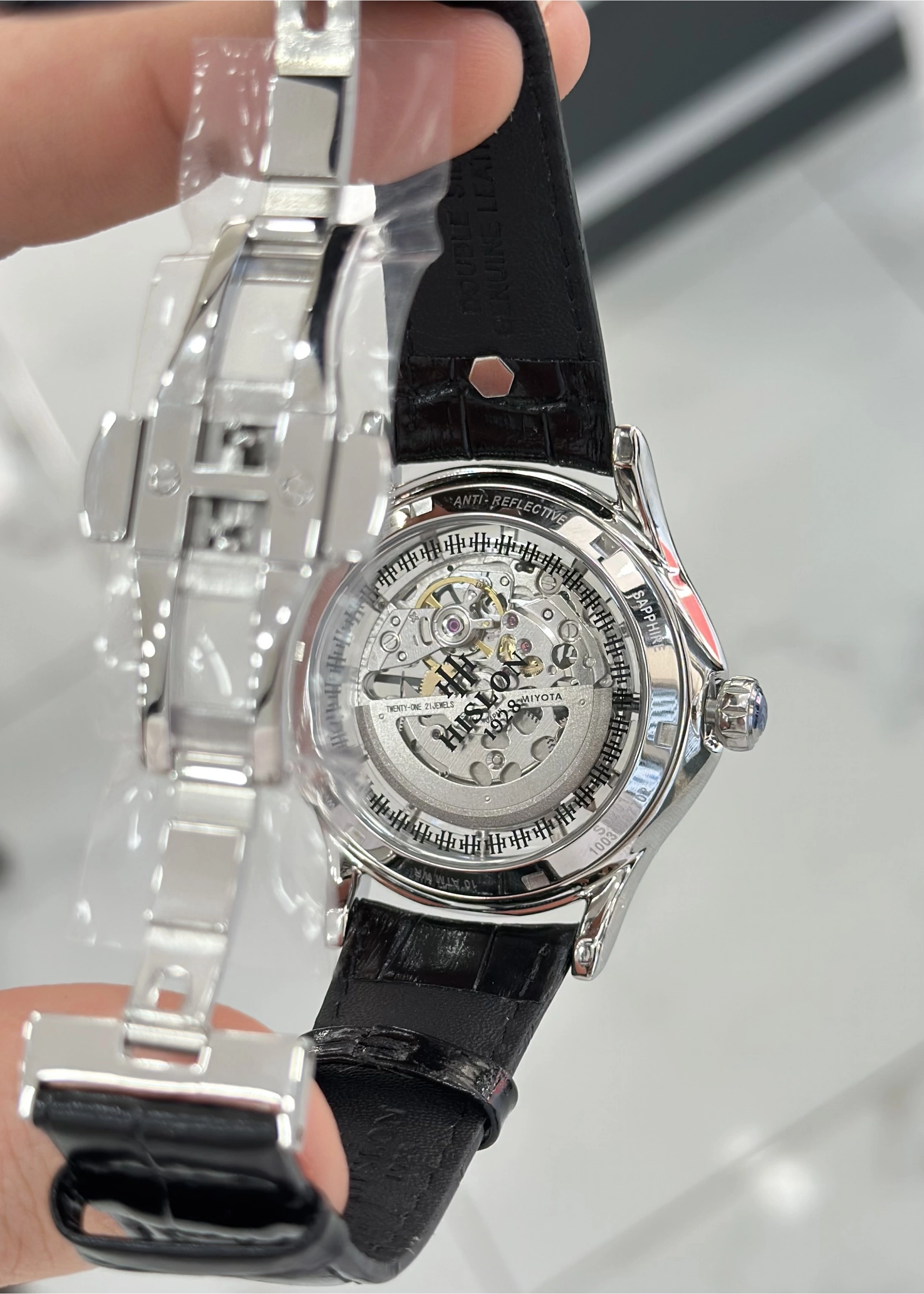 Hislon Orijinal Deri Kordon Su Geçirmez Otomatik Erkek Kol Saati ILKSD201T-16BR