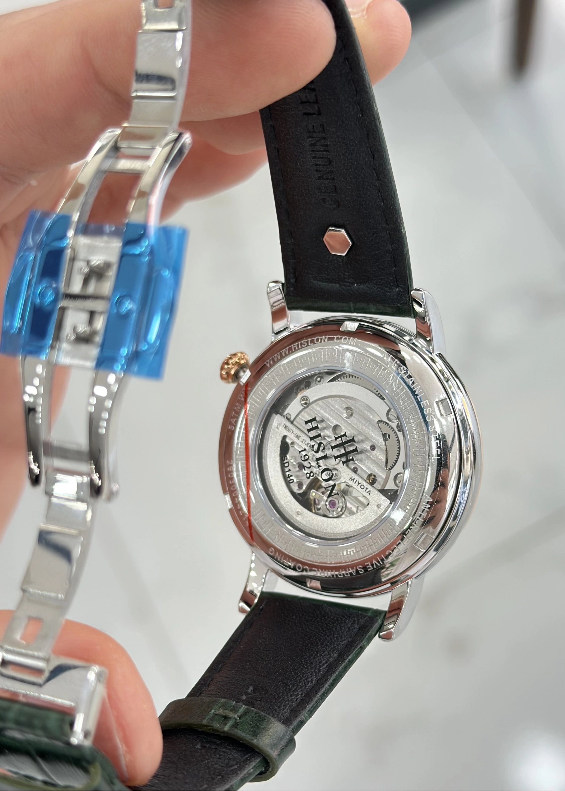 Hislon Orijinal Deri Kordon Su Geçirmez Otomatik Erkek Kol Saati ILKSD140T-15YR