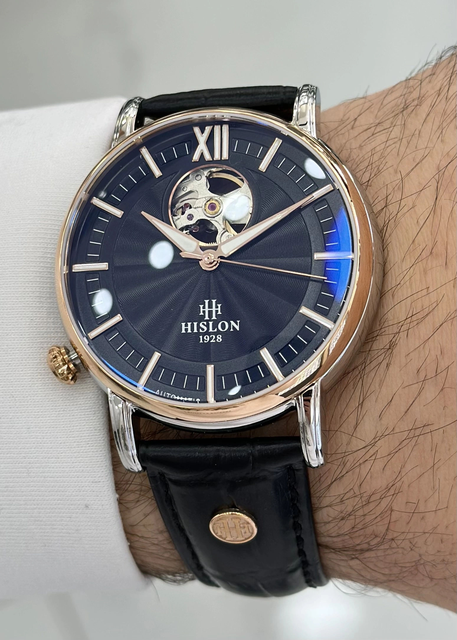 Hislon Orijinal Deri Kordon Su Geçirmez Otomatik Erkek Kol Saati ILKSD140T-04BR