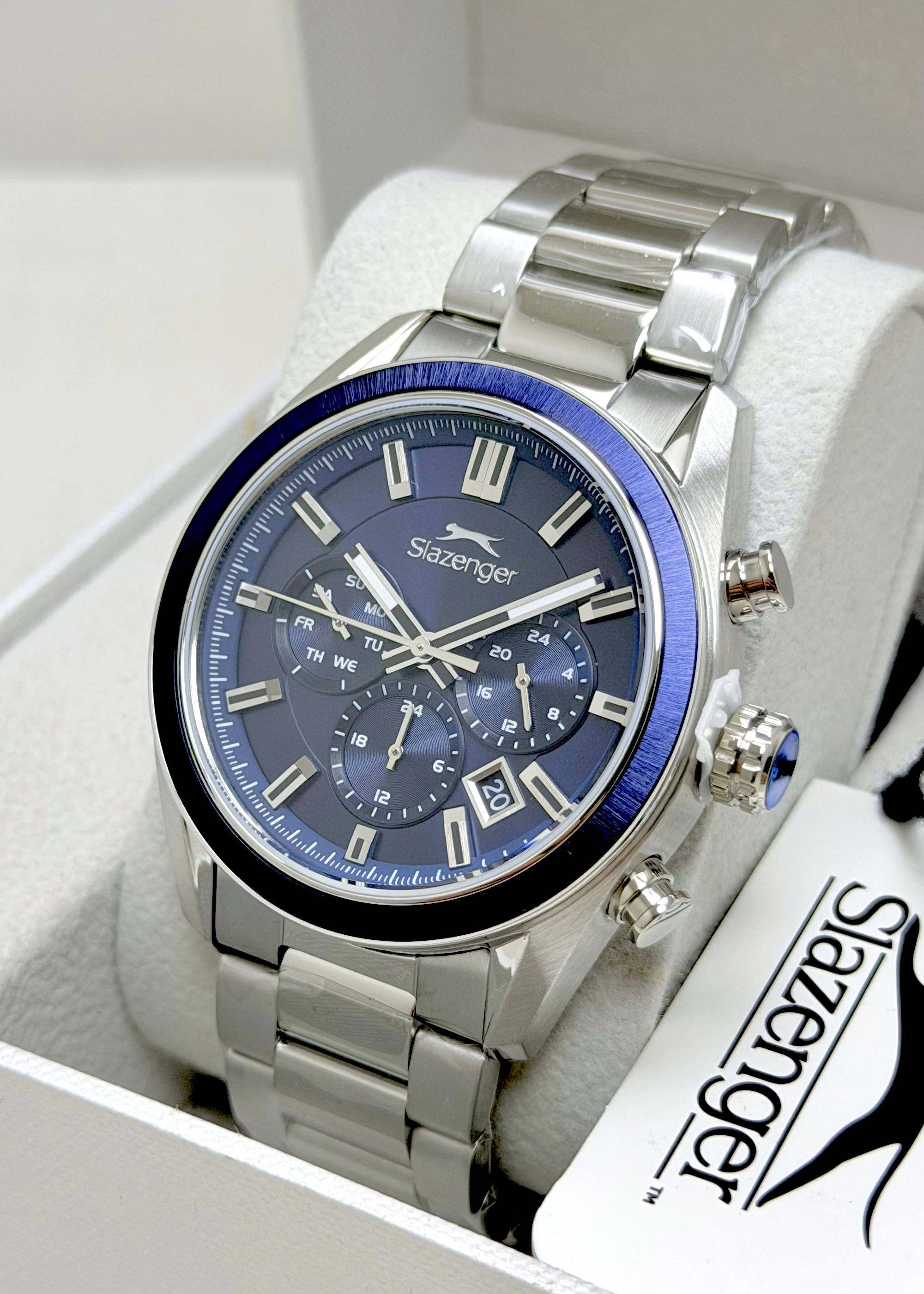 Slazenger Orijinal 2 yıl Garantili Fonksiyonu Çelik Kordon 10ATM Su Geçirmezlik Erkek Kol Saati ILK2600.39