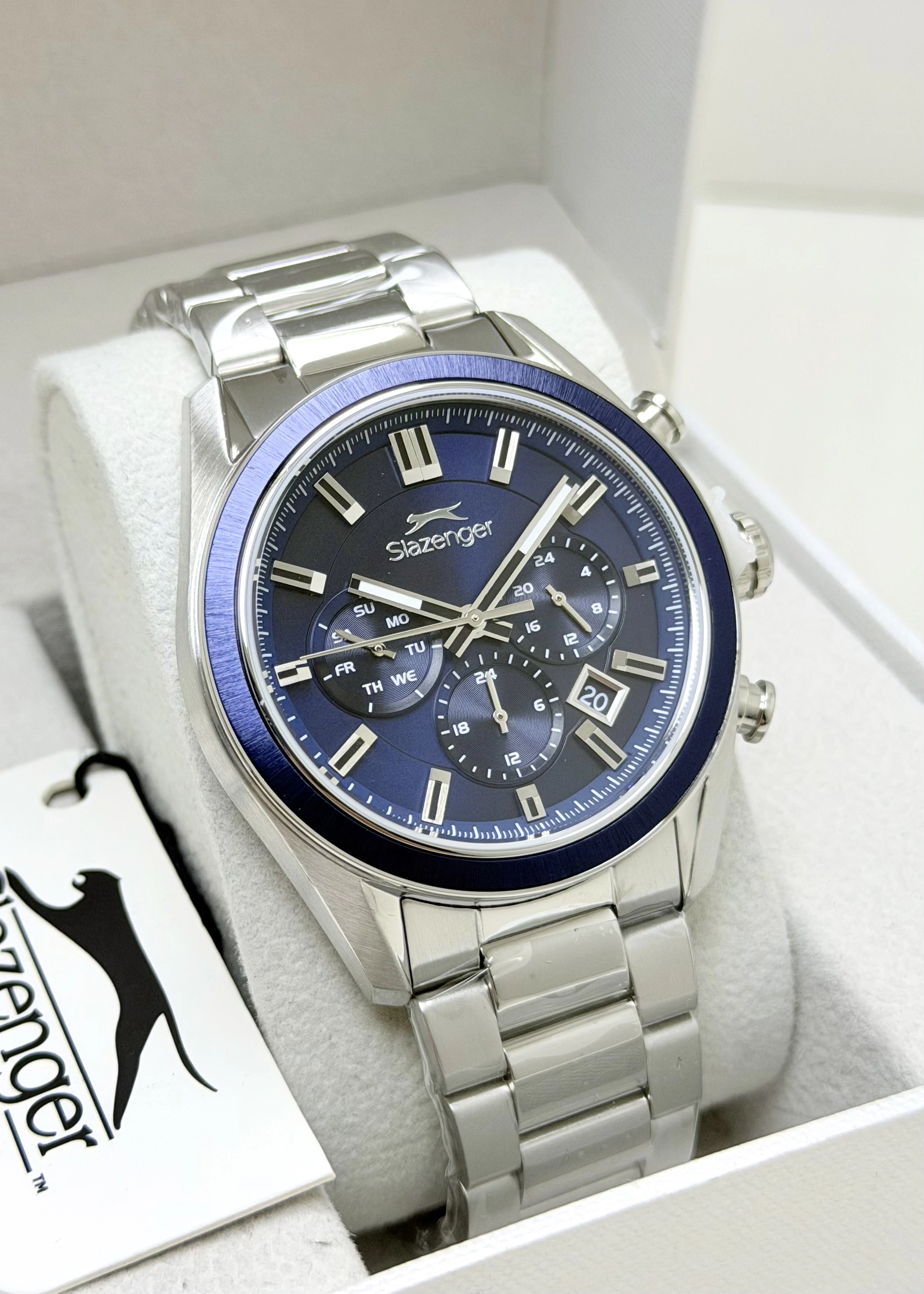 Slazenger Orijinal 2 yıl Garantili Fonksiyonu Çelik Kordon 10ATM Su Geçirmezlik Erkek Kol Saati ILK2600.39