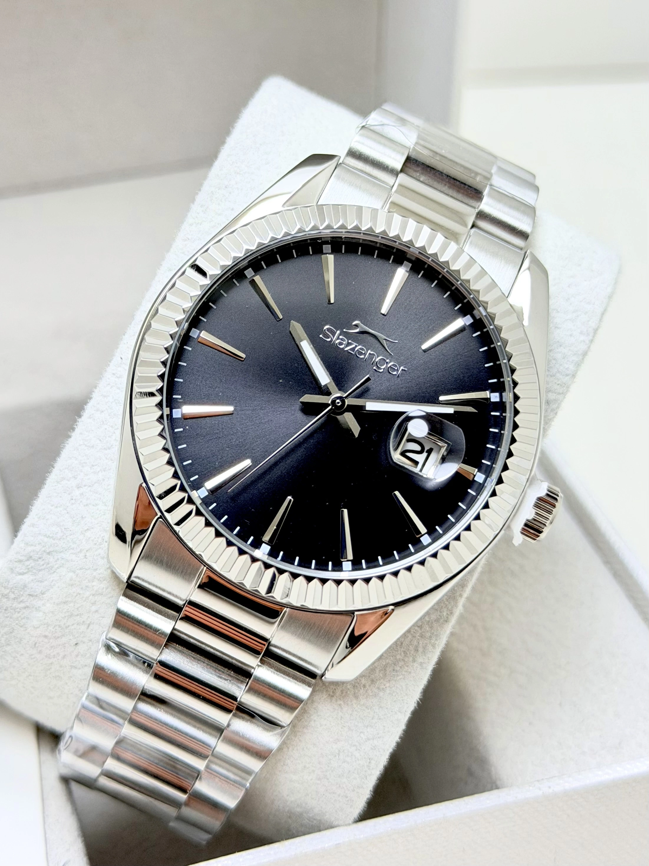 Slazenger Orijinal 2 Yıl Garantili 10ATM Su Geçirmezlik Çelik Kordon Erkek Kol Saati