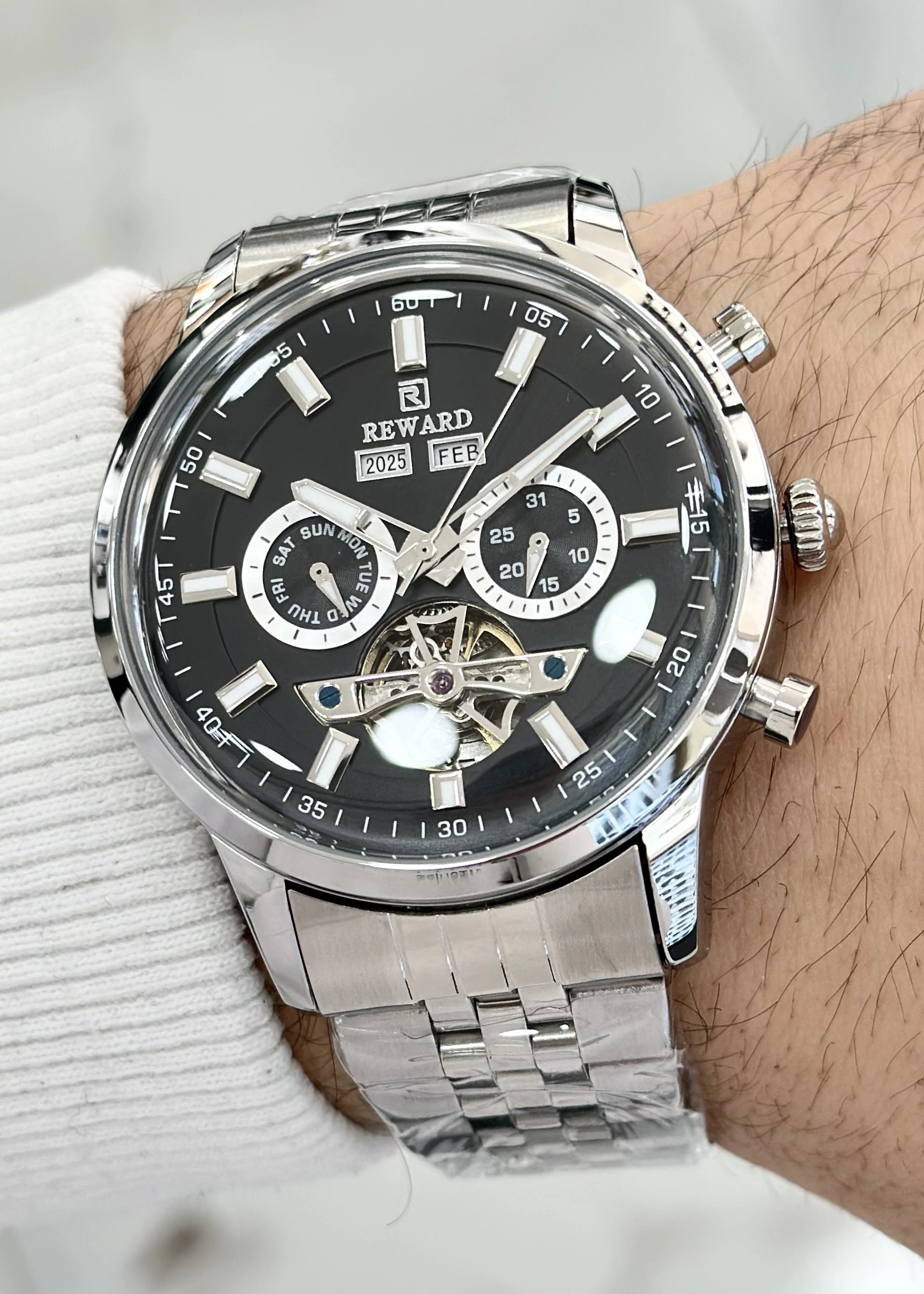 Reward Çelik Kordon Fonksiyonlu Siyah Katran Otomatik Erkek Kol Saati ILK.42